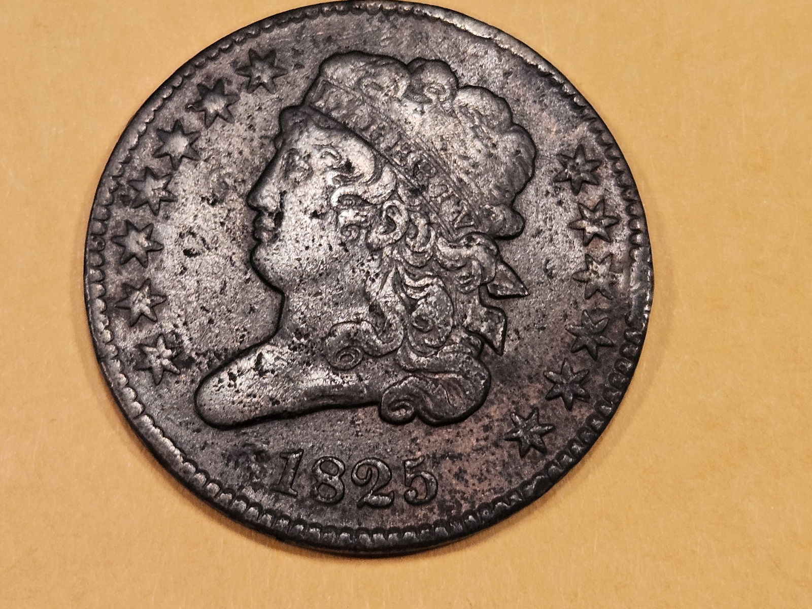 1825 Classic head Half Cent in Very Fine plus - details (1 of 4)