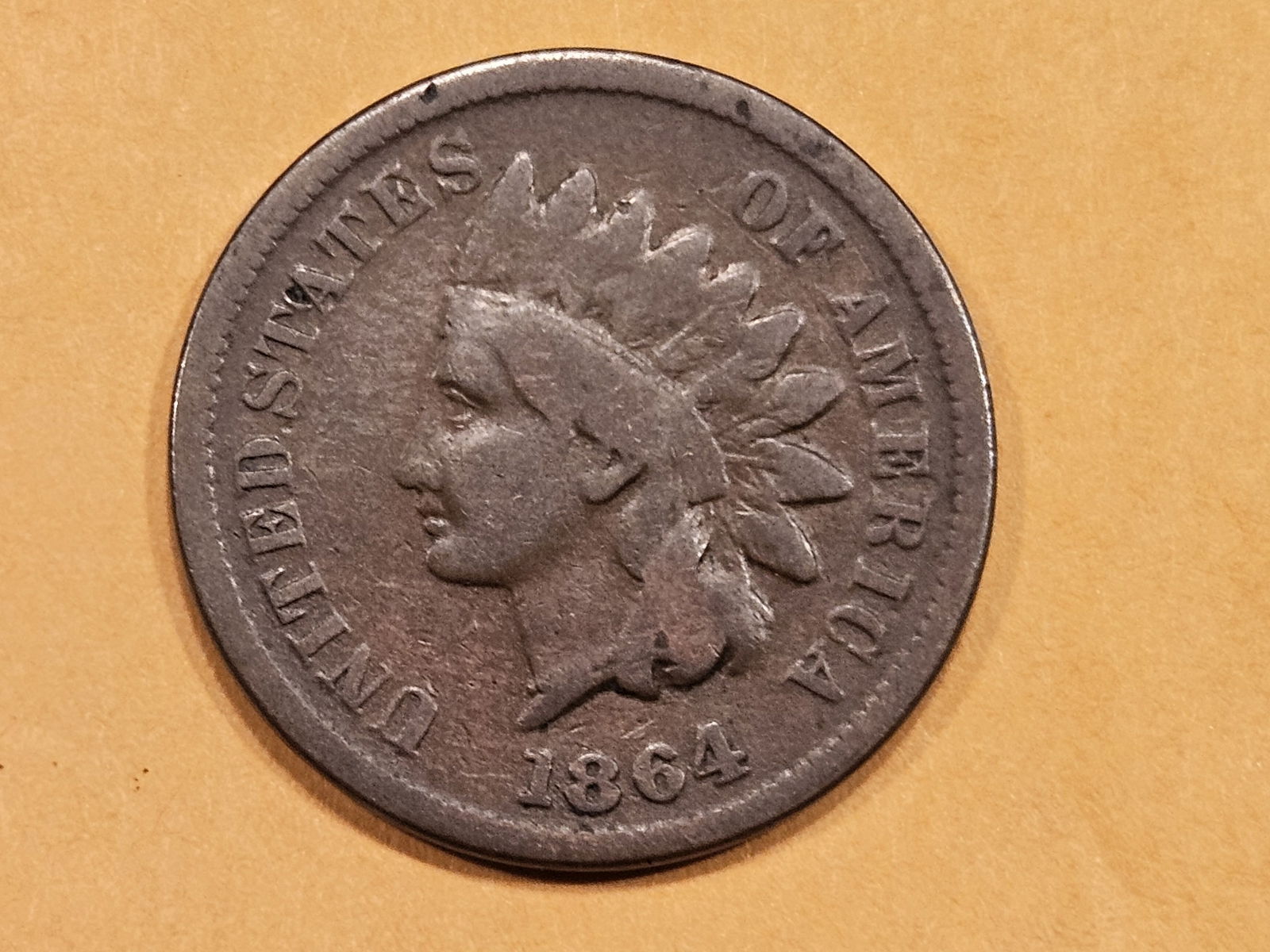 1864 Bronze Indian Cent in Fine (1 of 3)