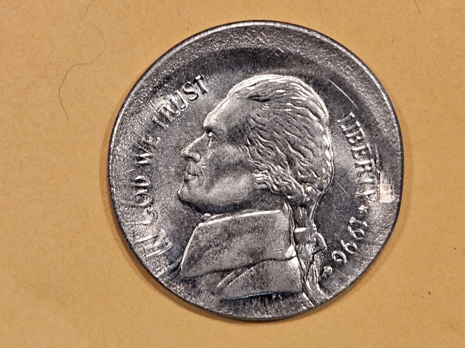 MINT ERROR! GEM Brilliant Uncirculated 1996 Jefferson Nickel (1 of 3)