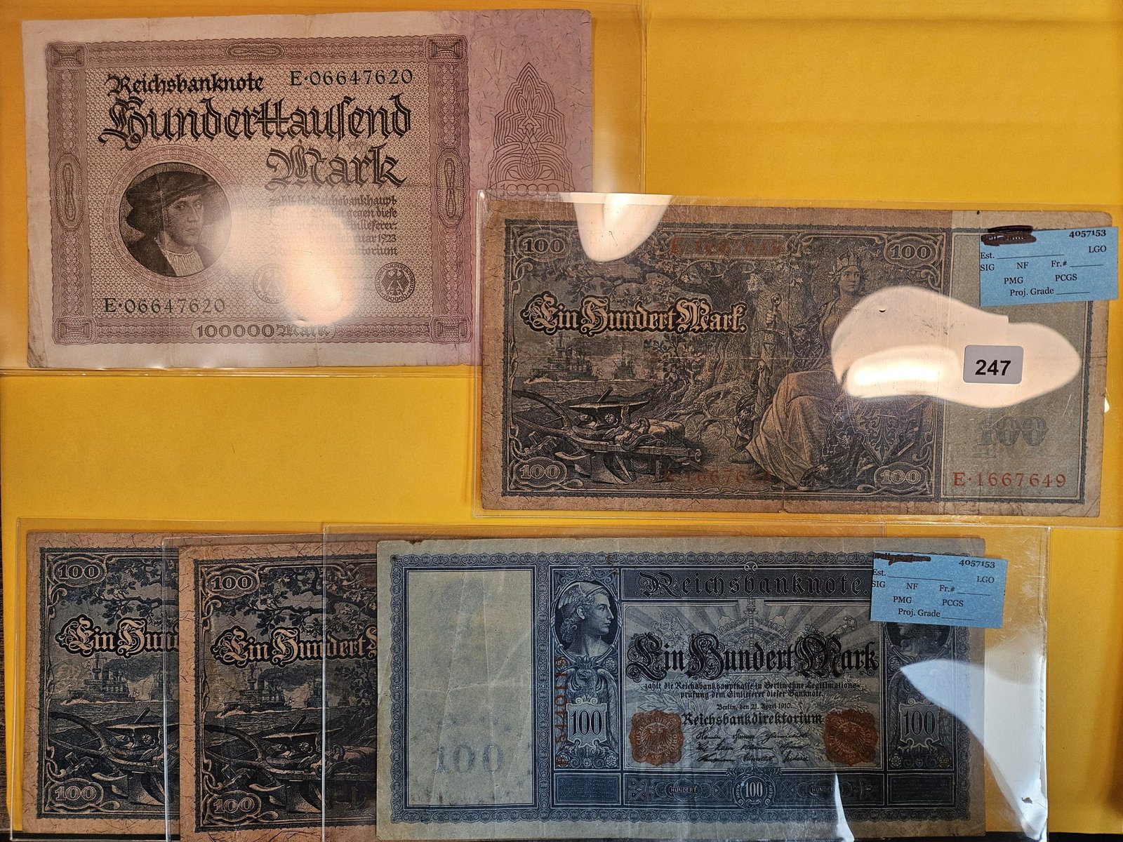 Five large size German notes from the 1920's (1 of 4)