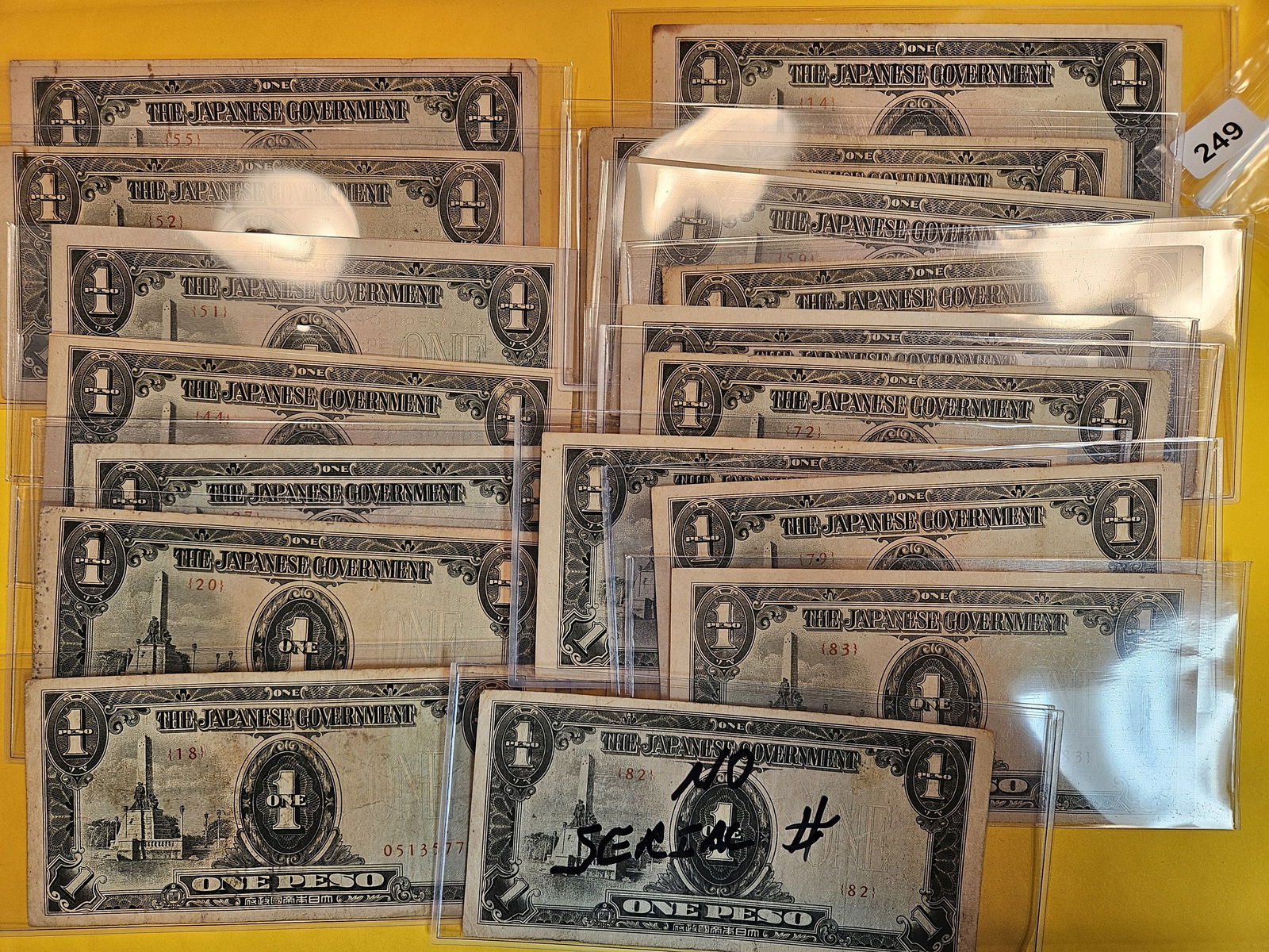 Seventeen Japanese Government one pesos (1 of 3)