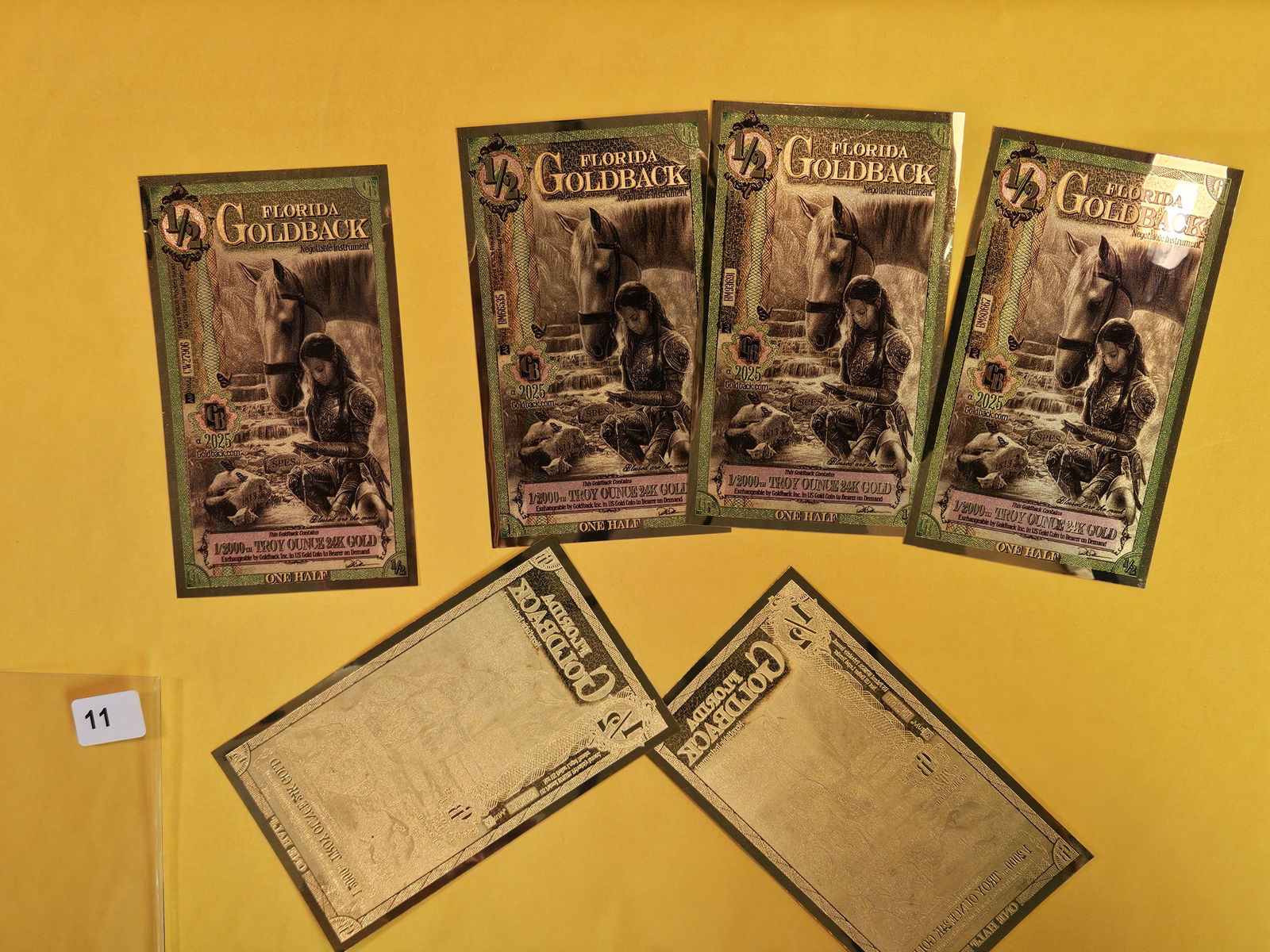 GOLD! Six Florida 1/2 Goldbacks (1 of 2)