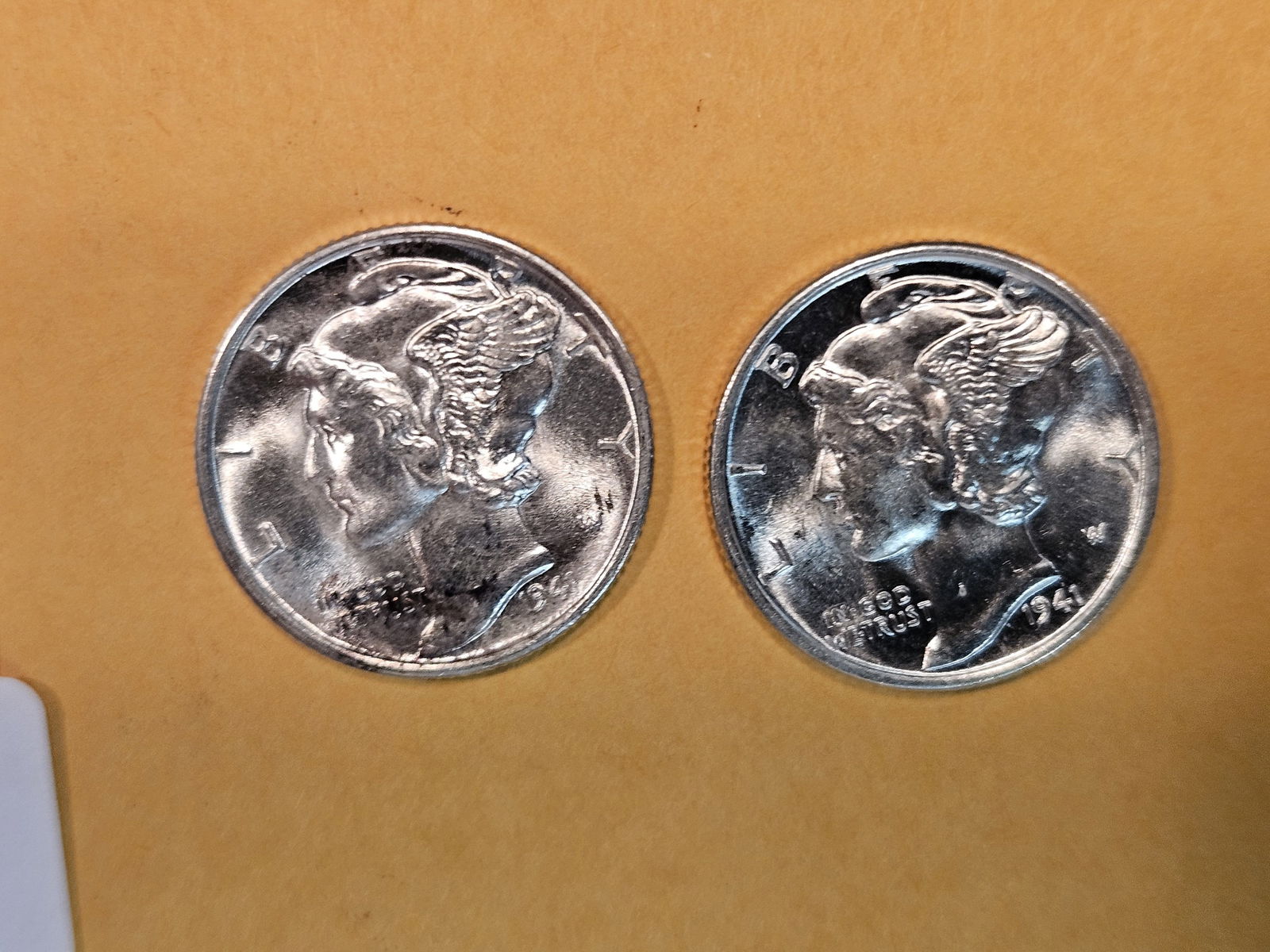 Two Very Choice Brilliant Uncirculated 1941-P and 1941-D Mercury Dimes (1 of 5)