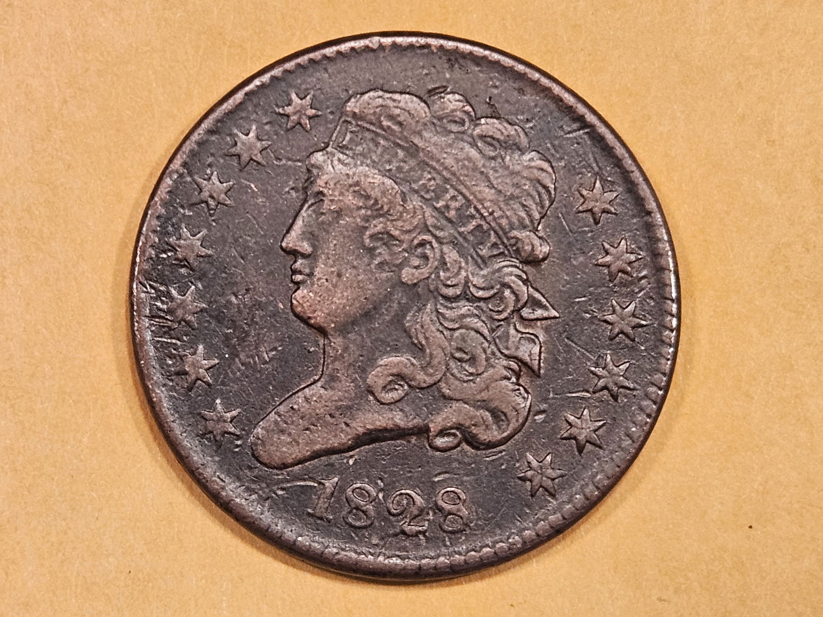 1828 Classic Head Half Cent in Very Fine (1 of 5)