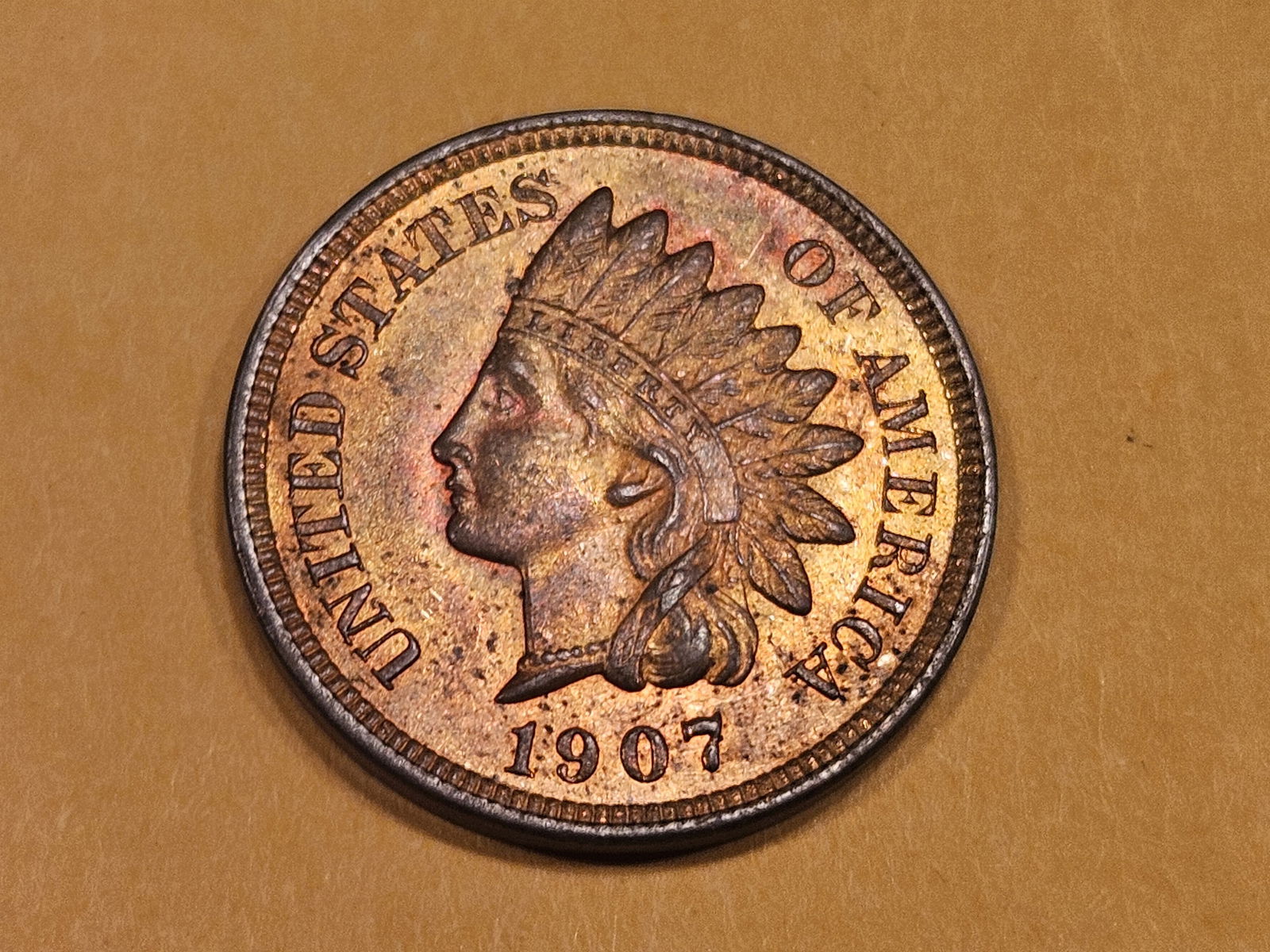 Choice Brilliant Uncirculated 1907 Indian Cent (1 of 8)