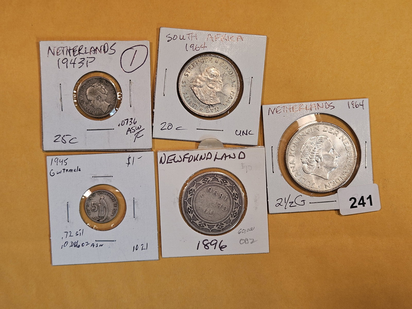 Five mixed, Silver, World Coins (1 of 2)