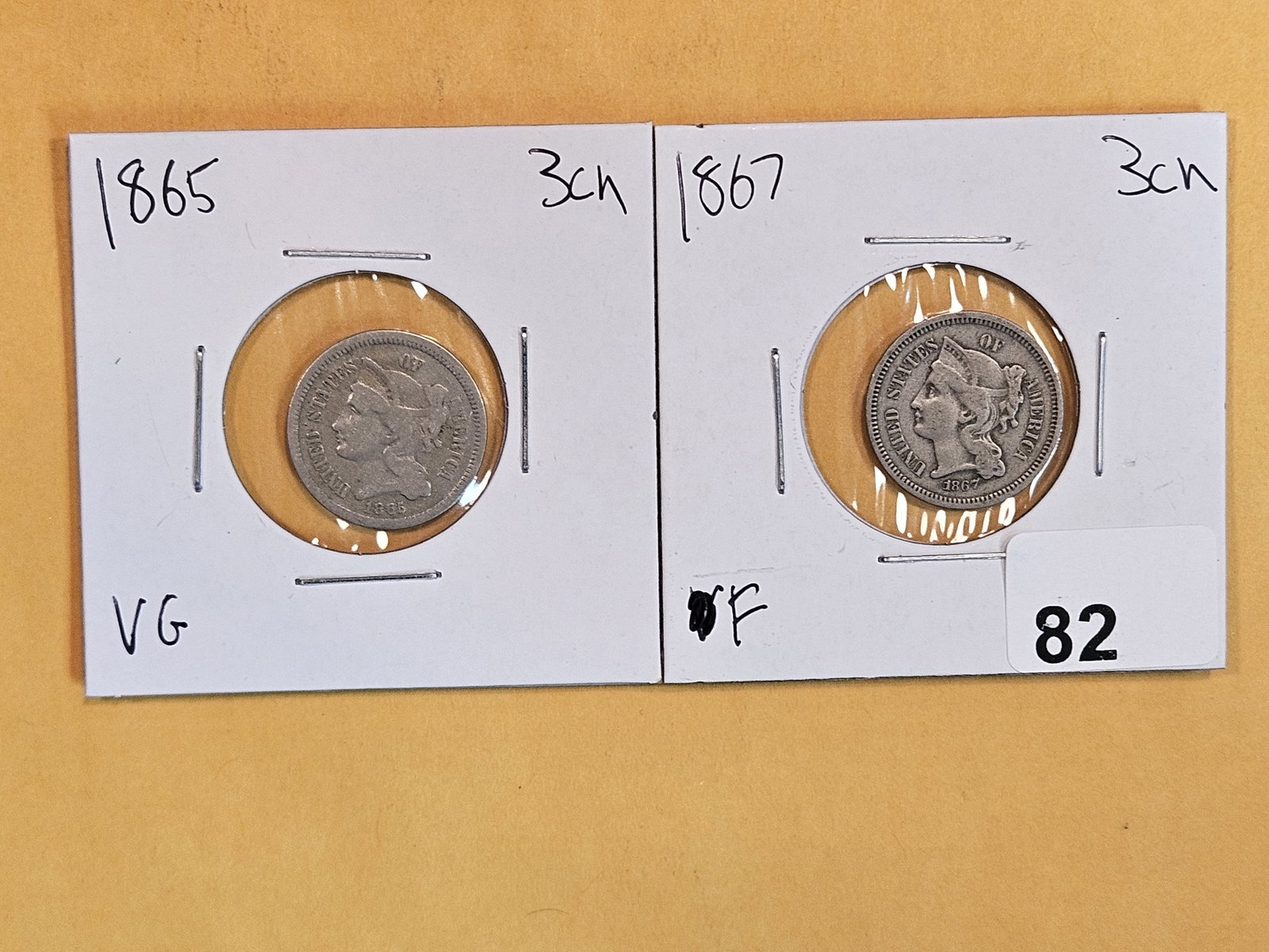 1865 and 1867 Three Cent Nickels (1 of 2)