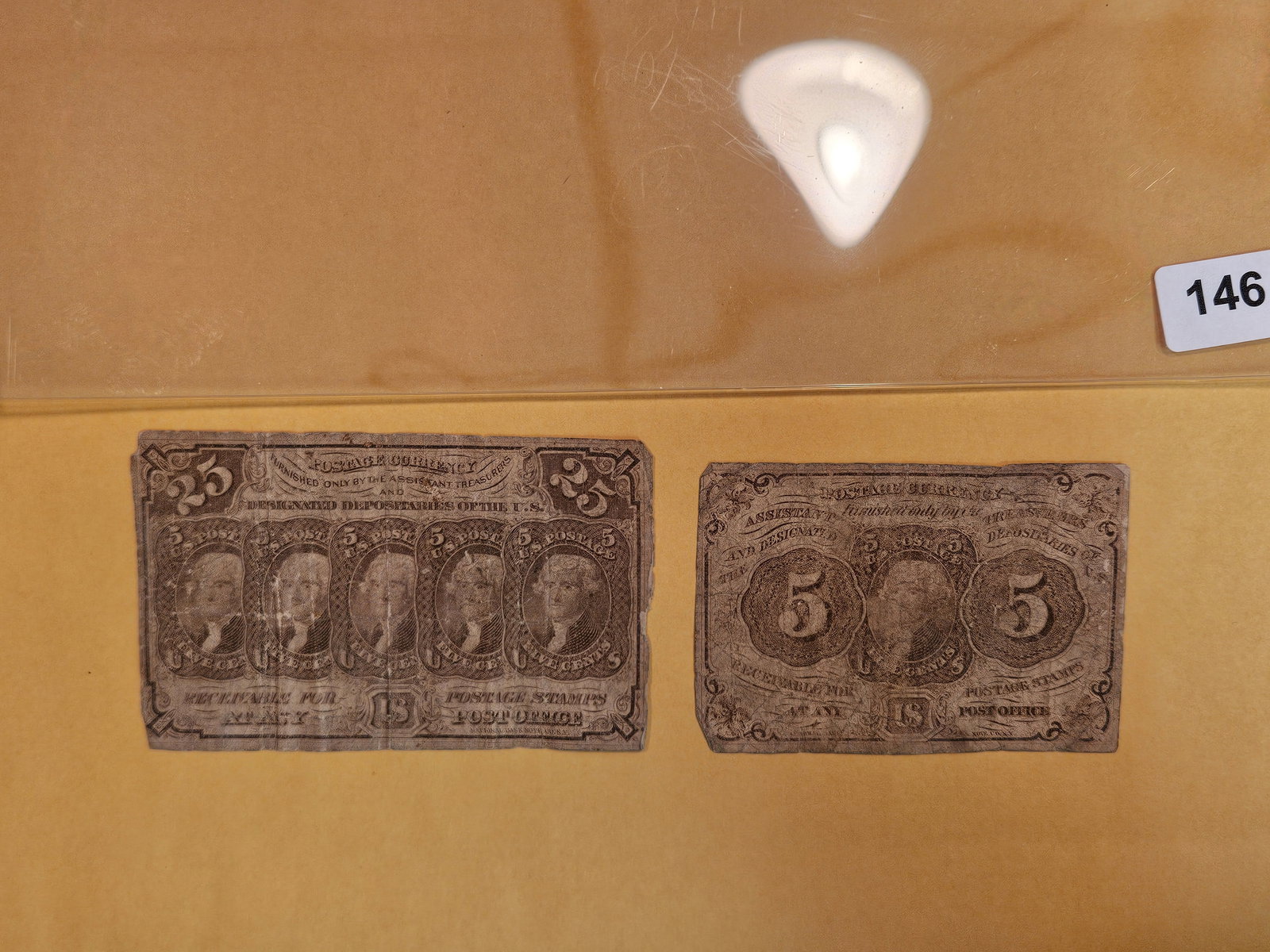 Two Small-sized pieces of Fractional US Postage Currency (1 of 3)