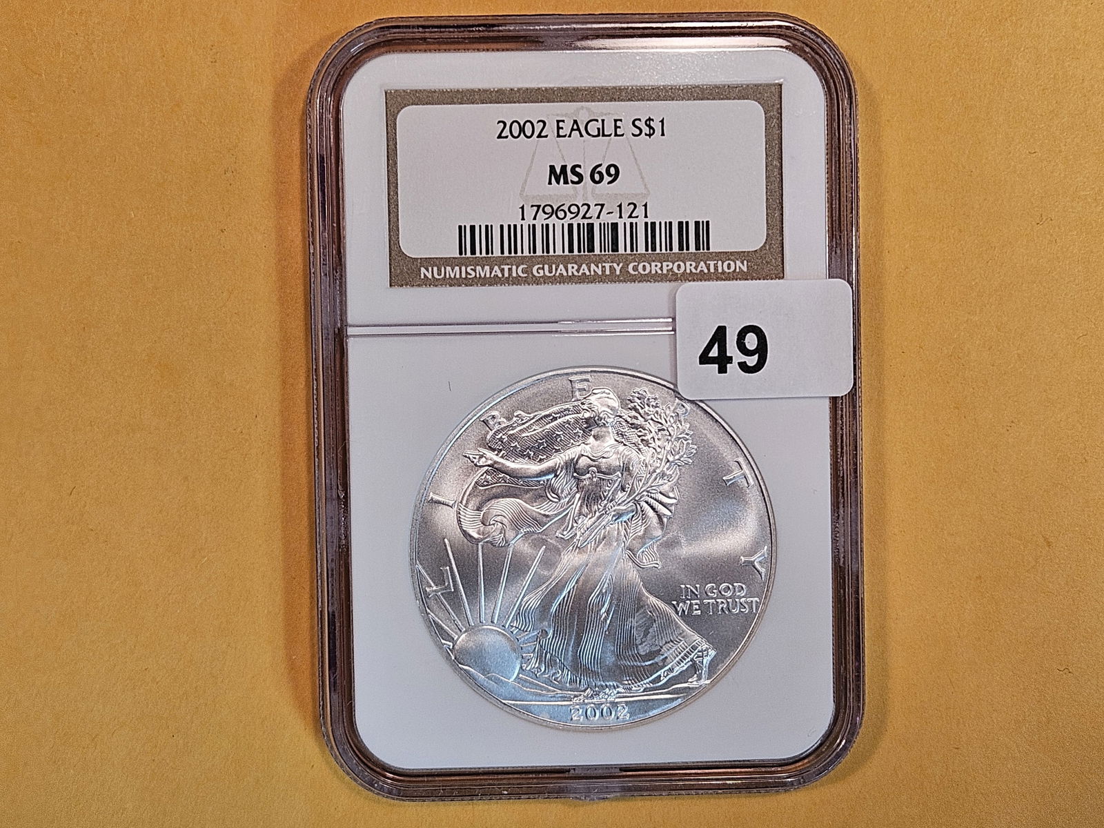 NGC 2002 American Silver Eagle in Mint State 69 (1 of 2)