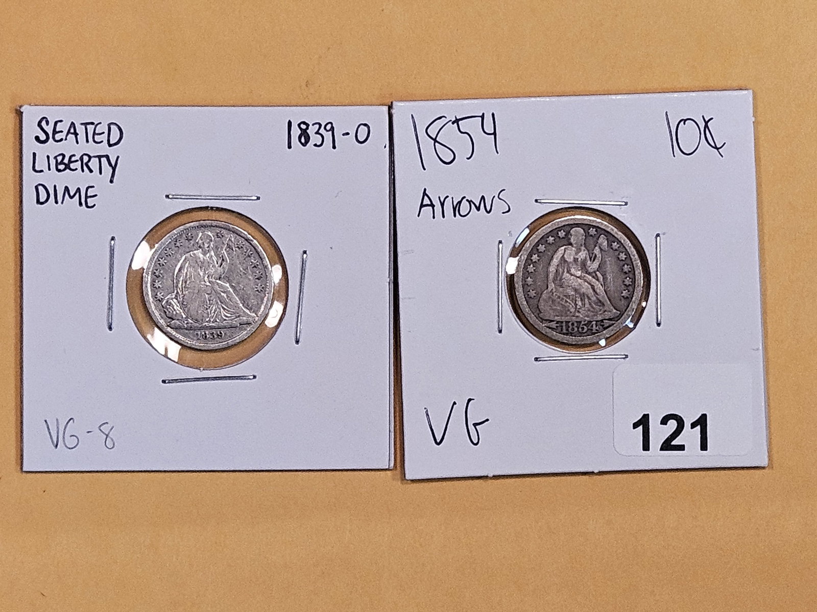 Two better Seated Liberty Silver Dimes (1 of 5)