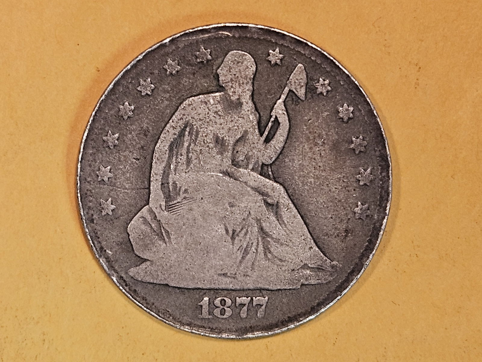 Carson City! 1877-CC Seated Liberty Silver Half Dollar (1 of 5)