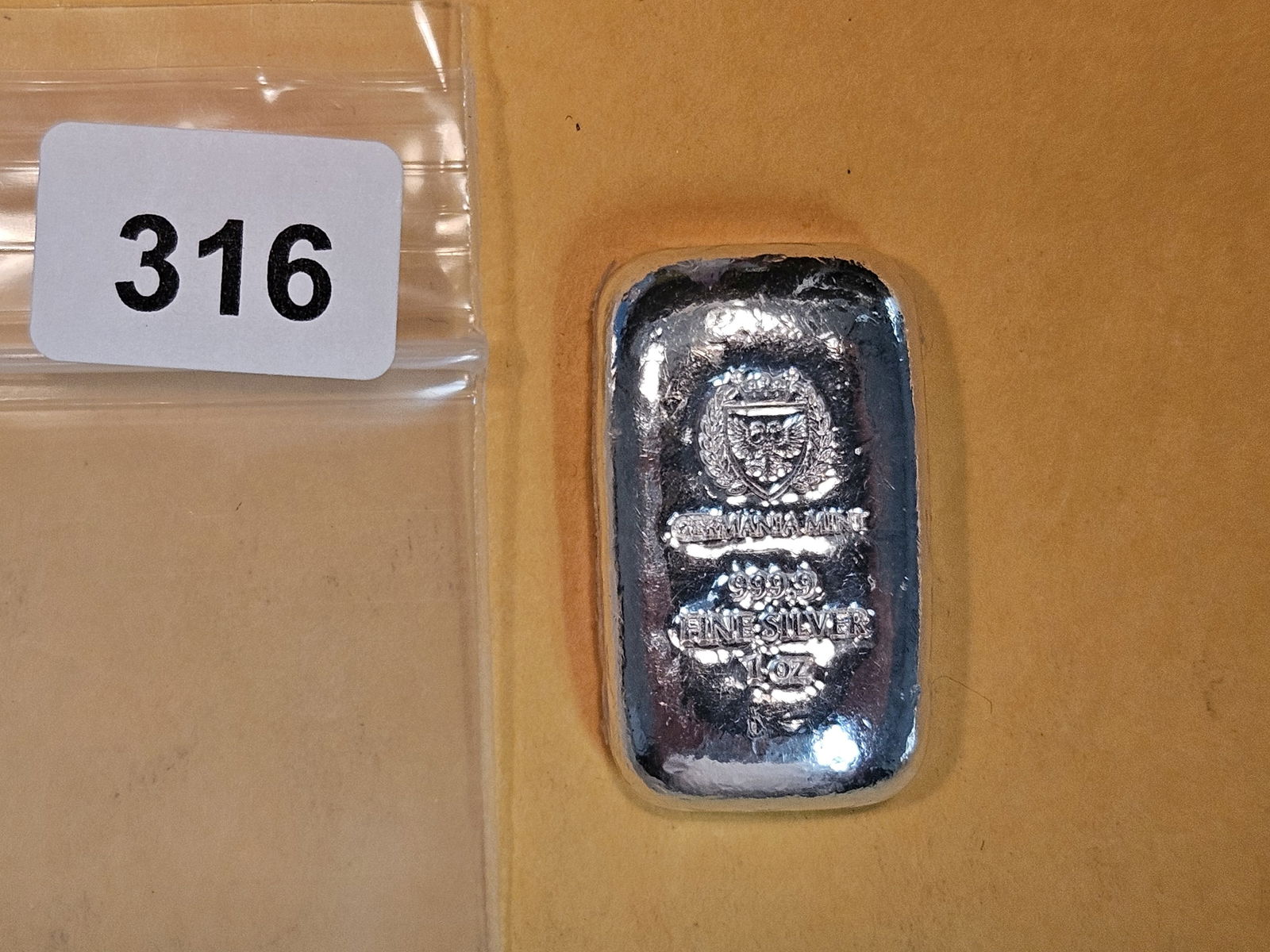 One Troy ounce .999 fine silver bar (1 of 2)
