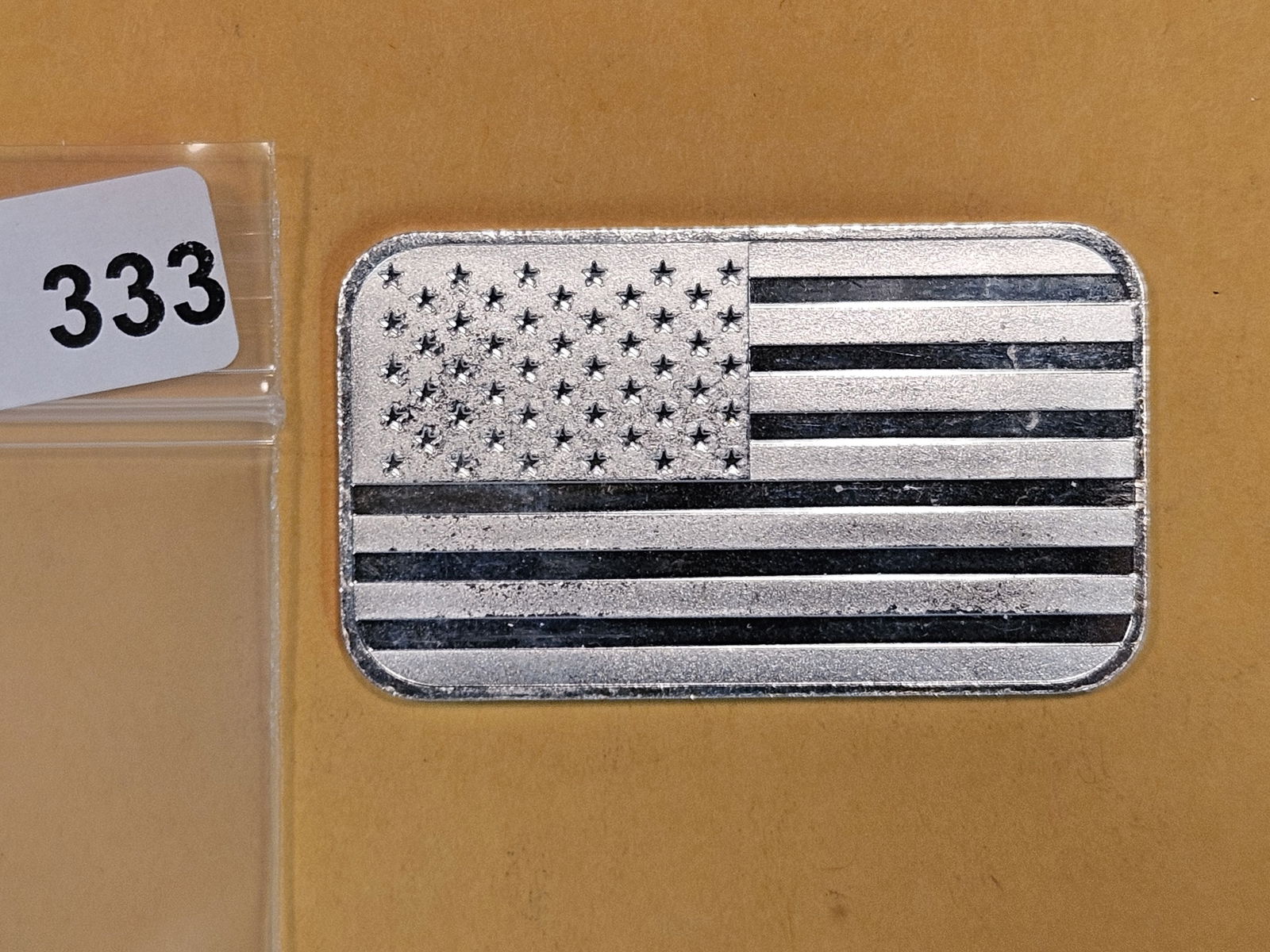 One Troy ounce .999 fine silver Proof art bar: Murica!
