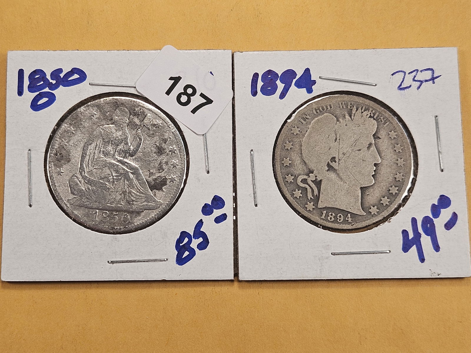 Two Circulated US Silver Half Dollars (1 of 6)