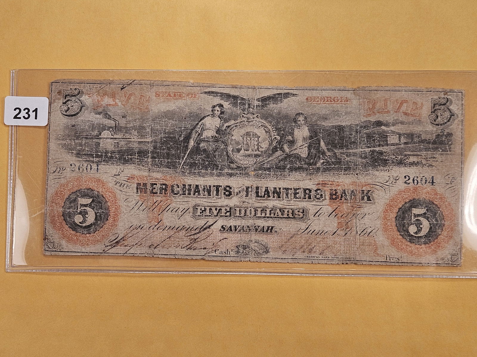 Series 1860 Five Dollar Broken Bank Note (1 of 2)