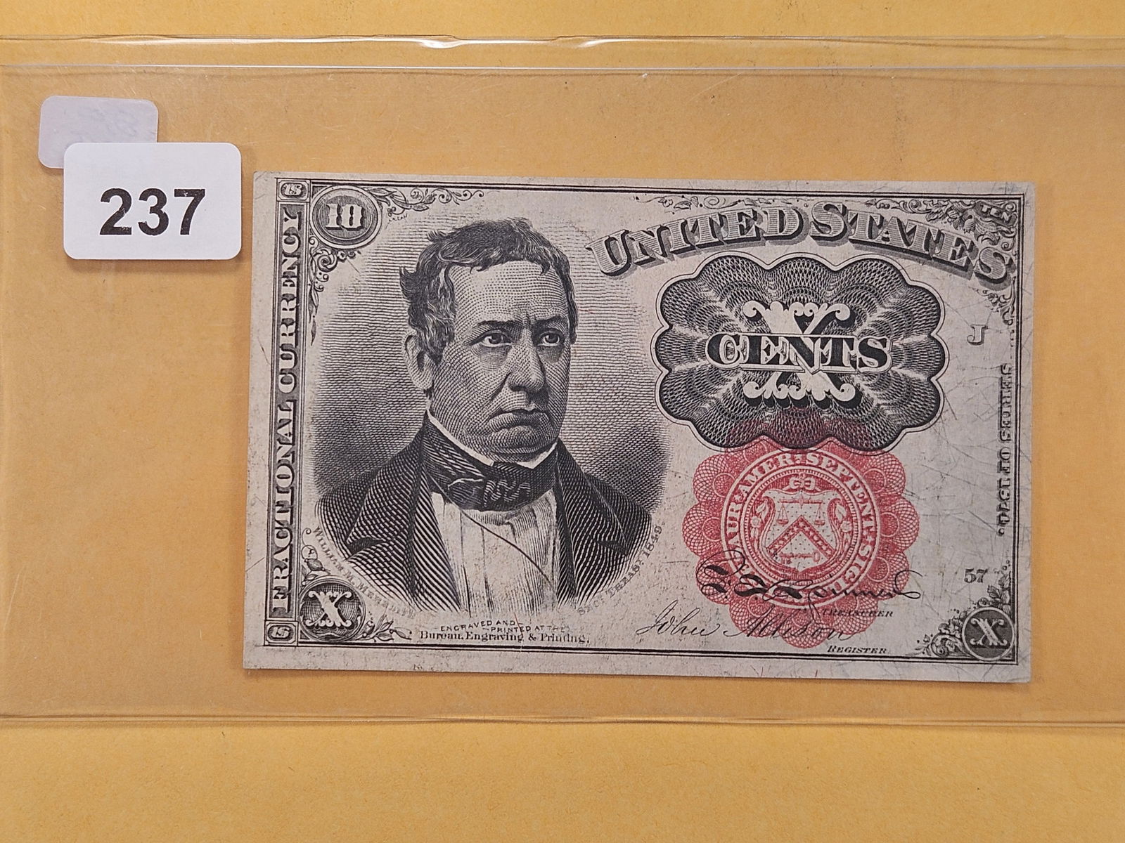 Series 1874 Ten Cent Fractional Currency Note (1 of 2)