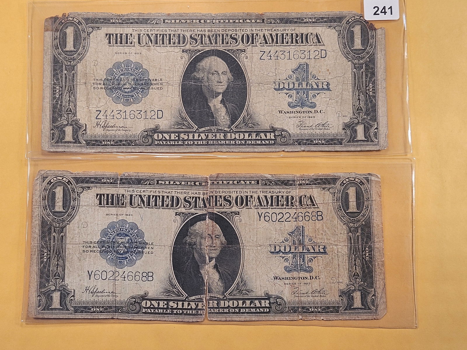 Two Series 1923 One Dollar Silver Certificates (1 of 6)
