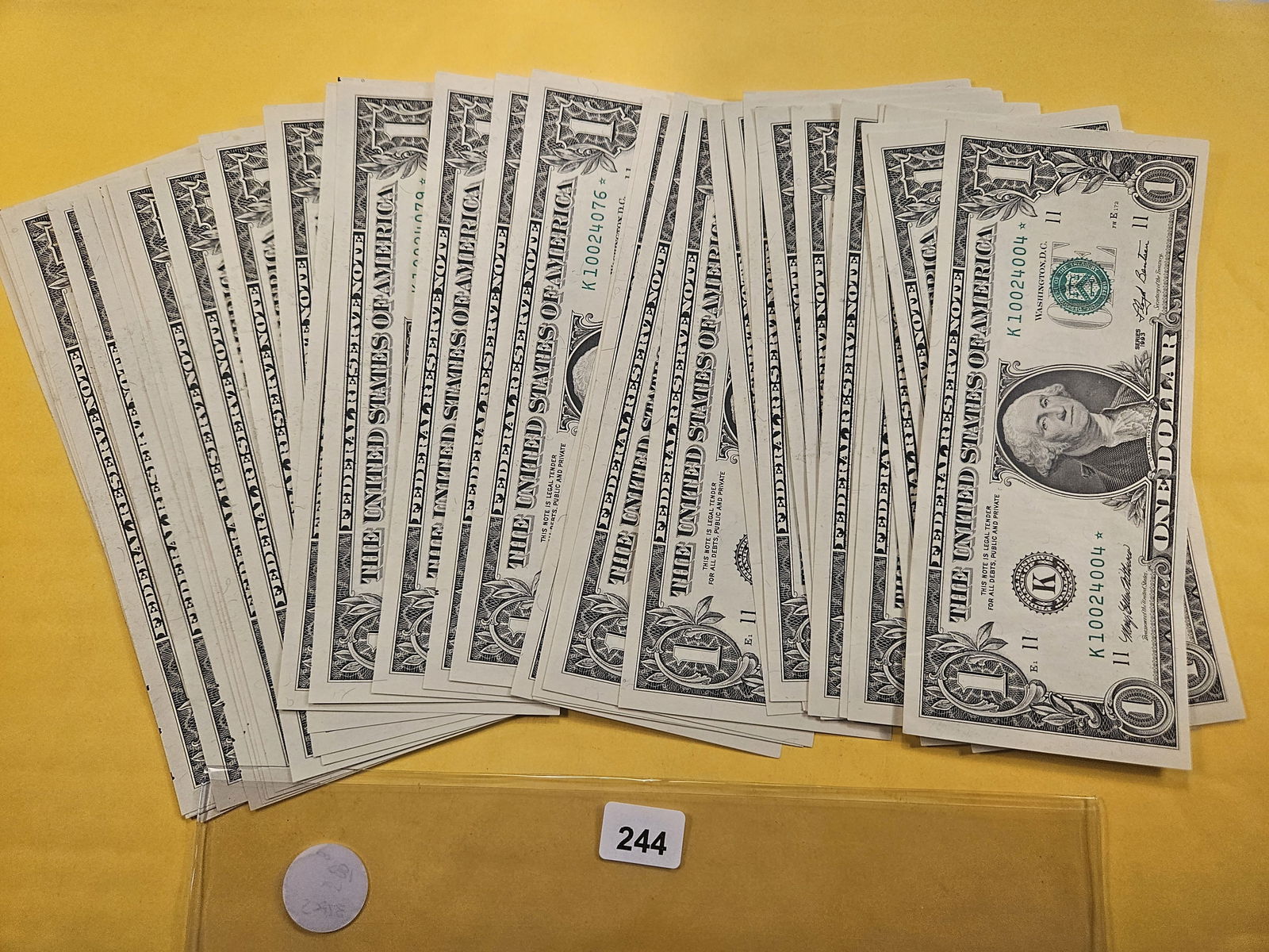 Thirty-seven Series 1993 Consecutive One Dollar Federal Reserve STAR Notes (1 of 3)