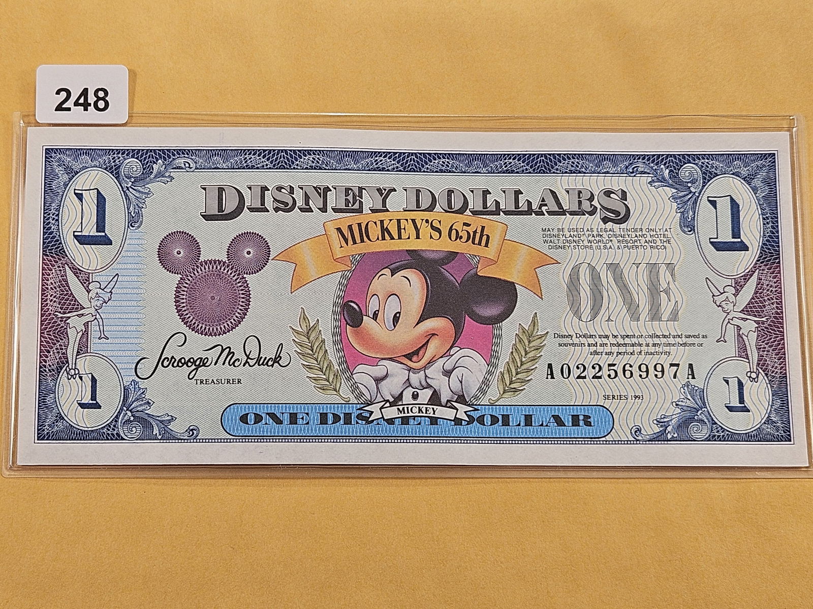 DISNEY! Series 1993 Disney One Dollar (1 of 2)
