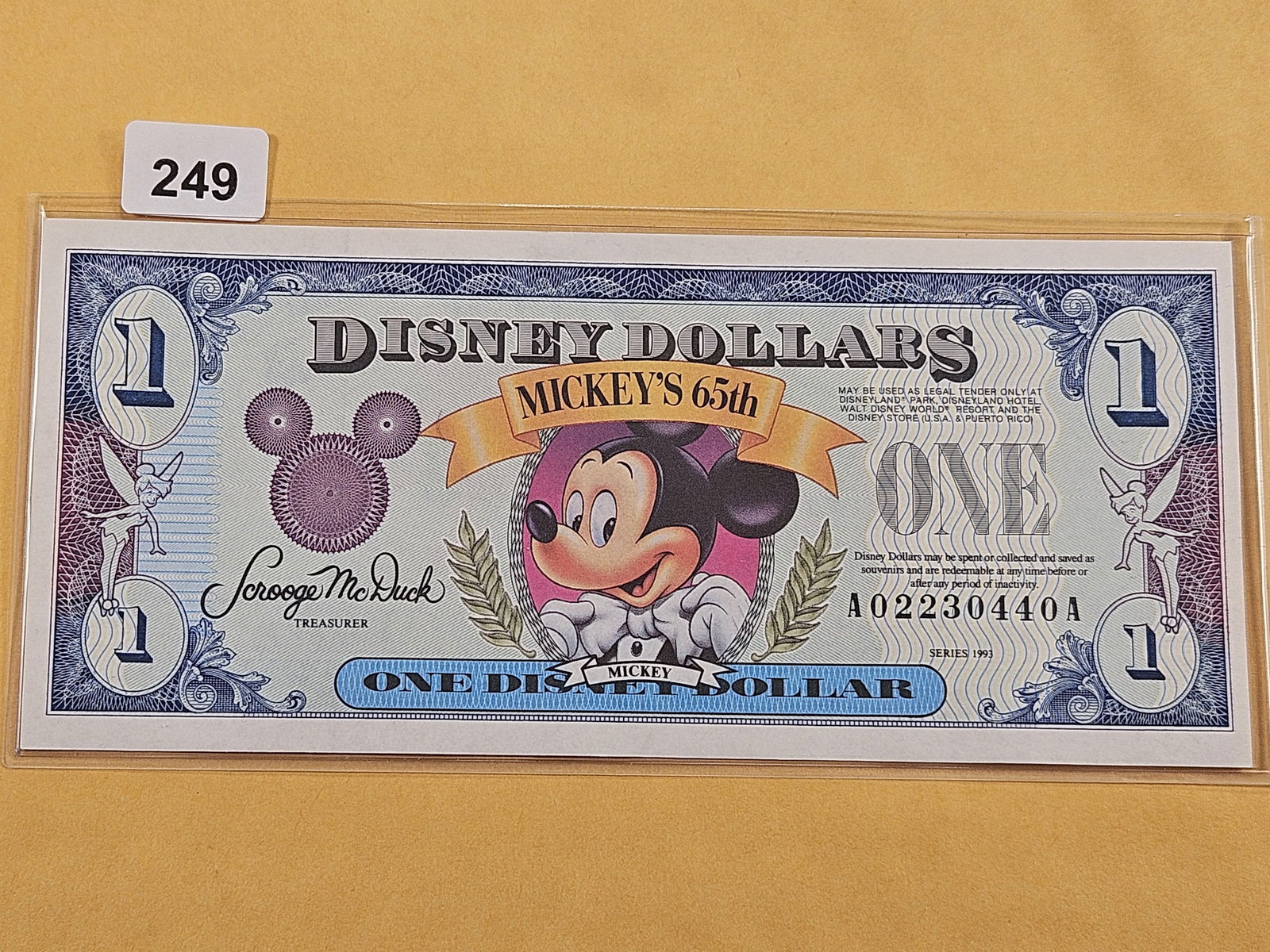 DISNEY! Series 1993 Disney One Dollar (1 of 2)