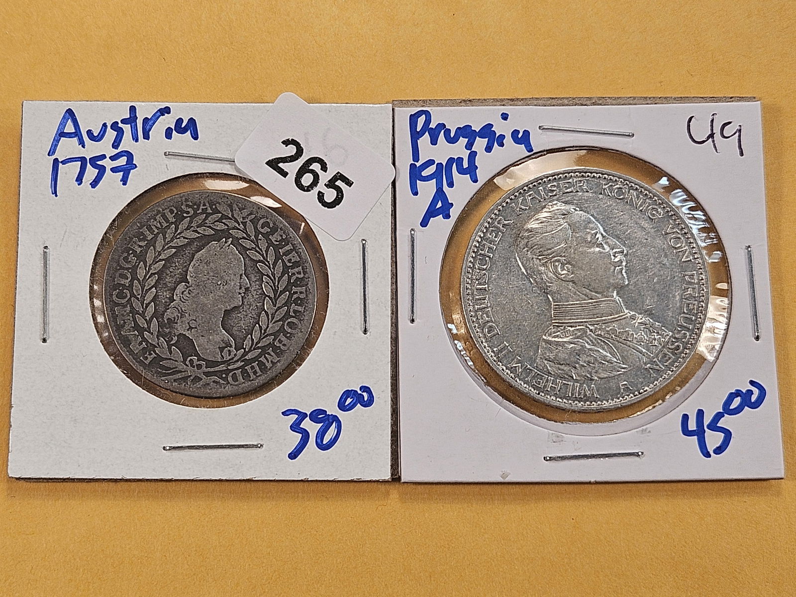 Two Silver Coins from Austria and German State of Prussia (1 of 6)