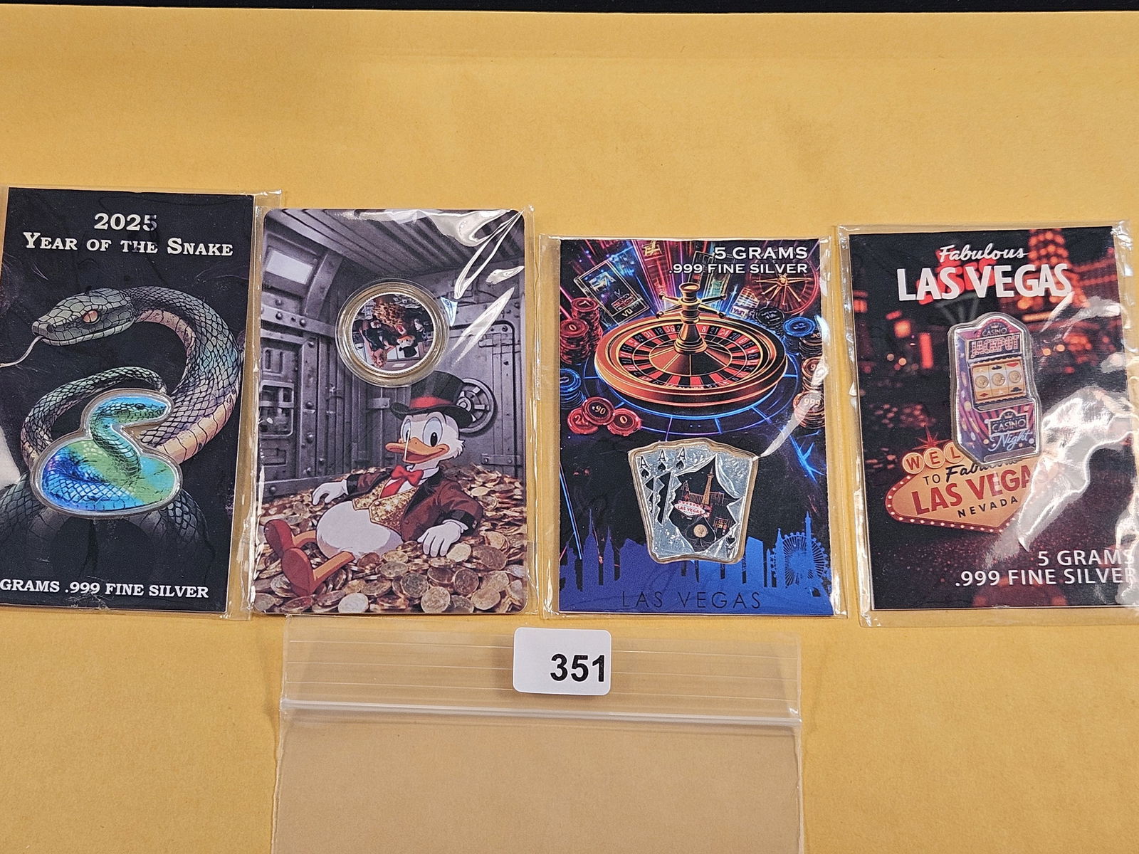 Three Five Gram and One Three Gram Silver Art Bars (1 of 5)