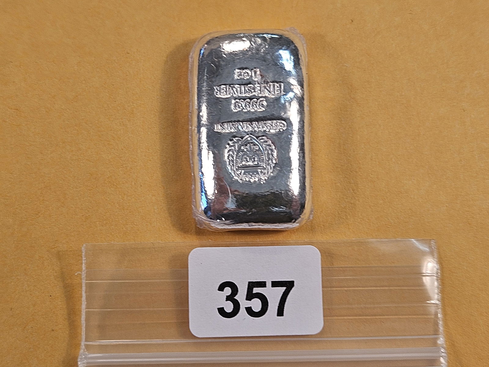 One Troy Ounce .999 Fine Silver Bar (1 of 2)