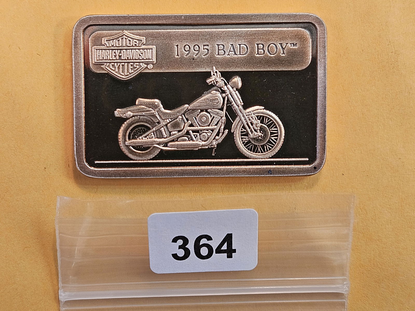 One Troy Ounce .999 Fine Silver Art Bar: Harley Davidson 1995 Bad Boy