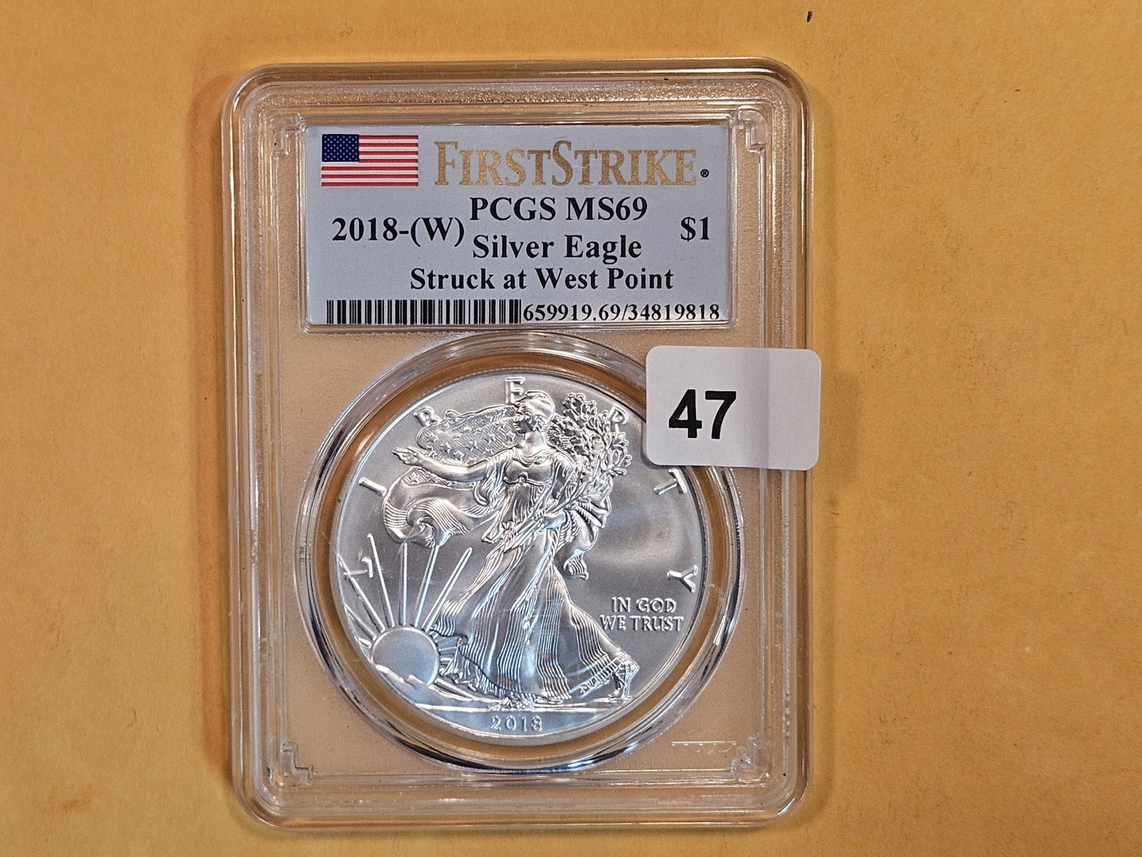 PCGS 2018-(W) American Silver Eagle in Mint State 69 (1 of 2)