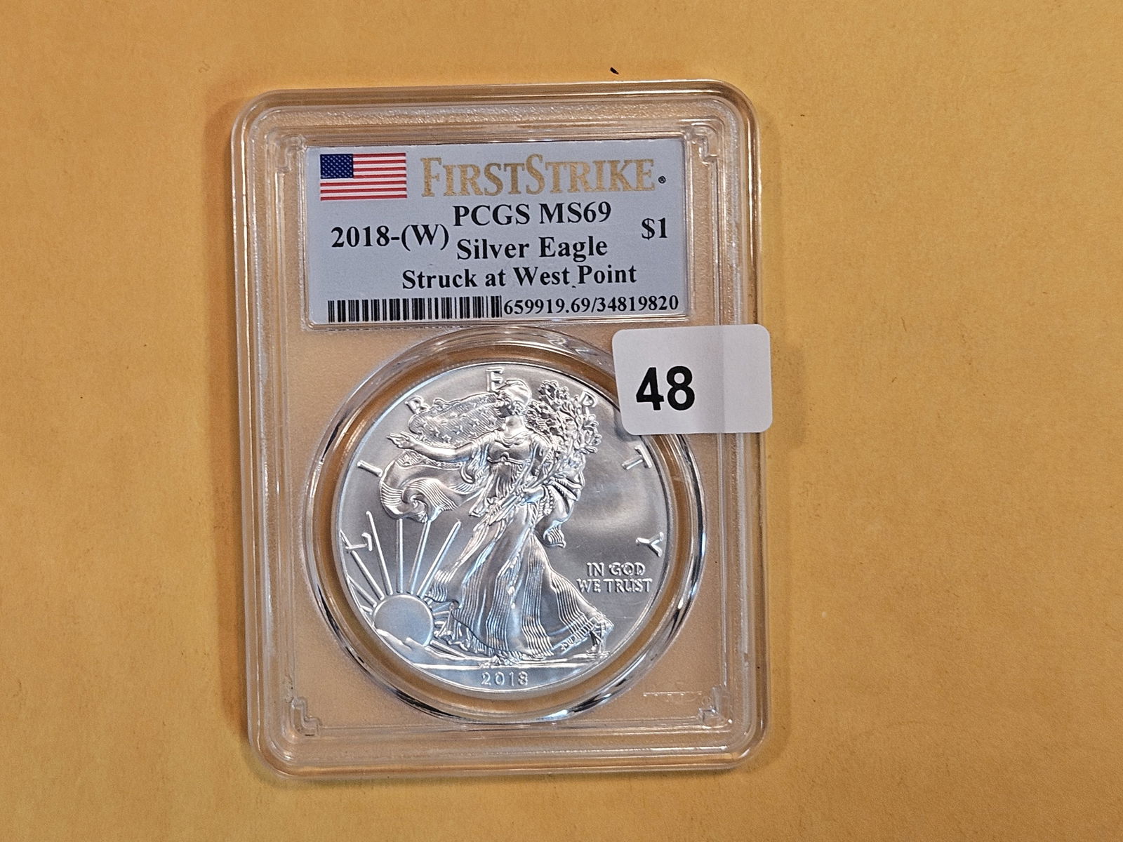 PCGS 2018-(W) American Silver Eagle in Mint State 69 (1 of 2)