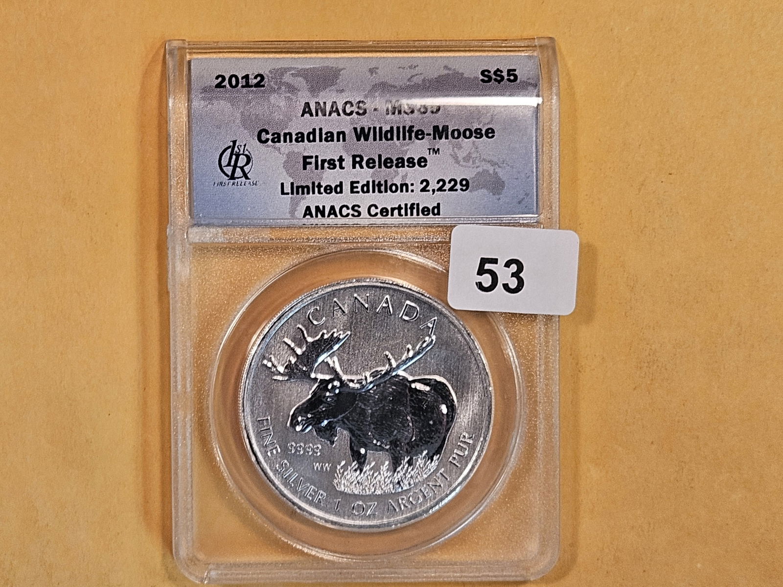 ANACS 2012 Canada Silver five Dollars in Mint State 69 (1 of 2)