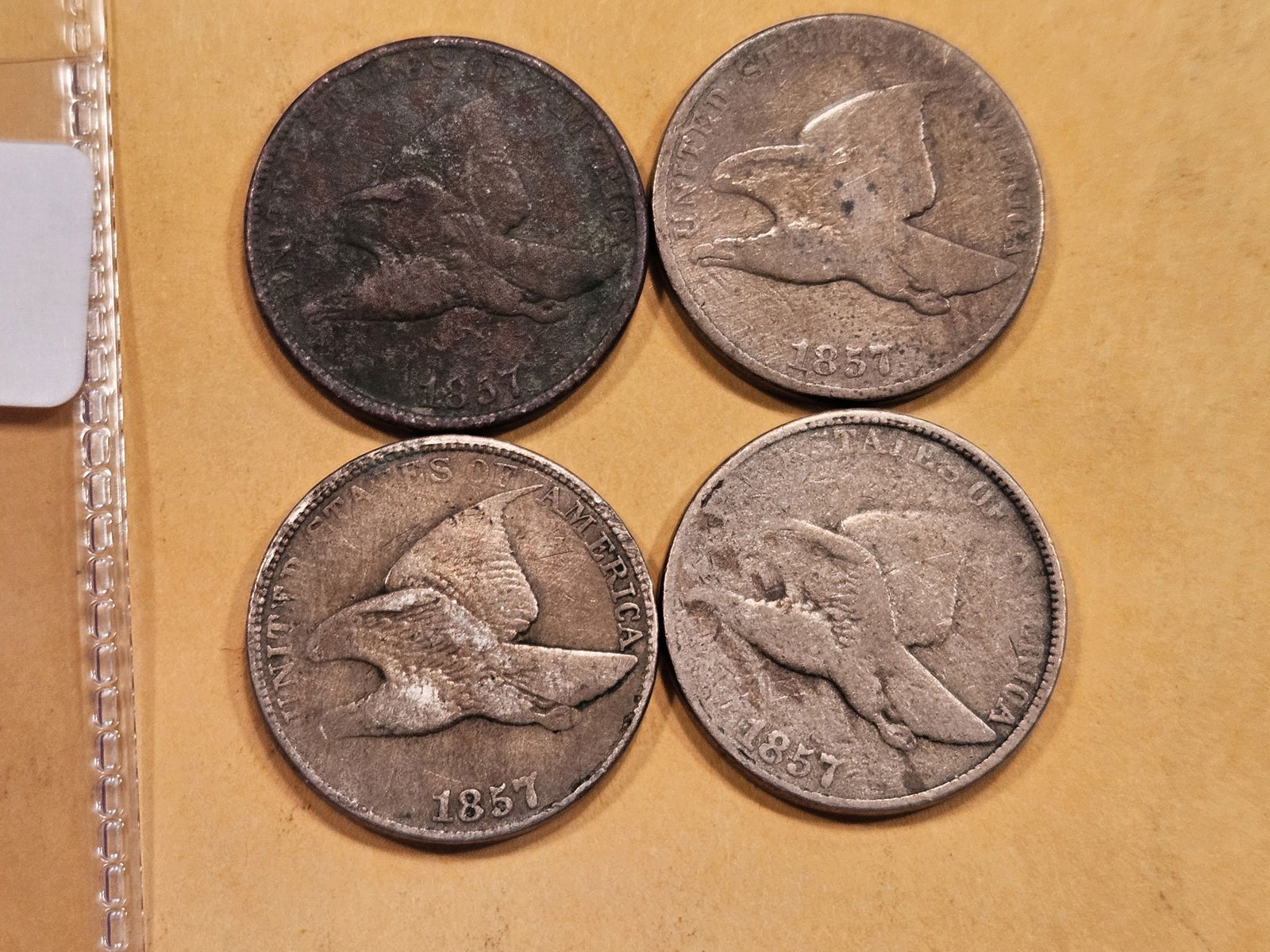 Four 1857 Flying Eagle Cents (1 of 3)