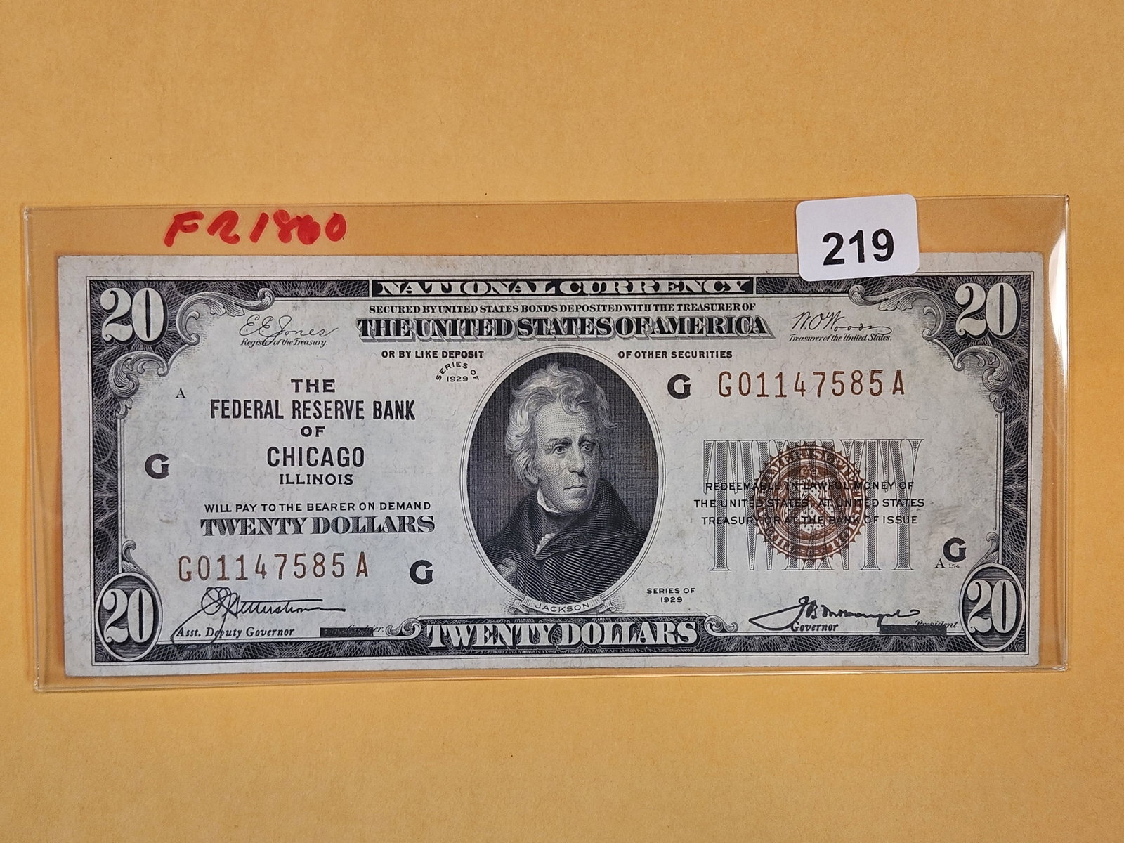 Series of 1929 Twenty Dollar National Currency in Crisp About Uncirculated plus!: Chicago