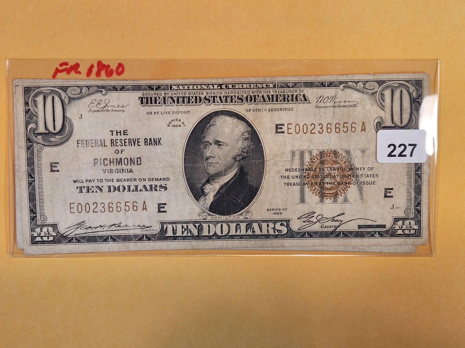 TWO Series of 1929 Ten Dollar National Currency notes (1 of 2)