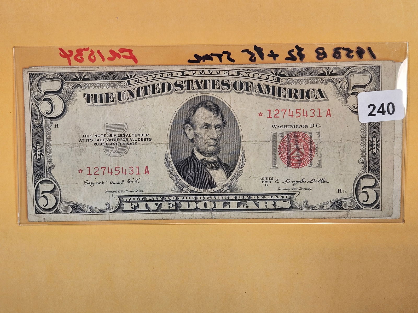 Two circulated, Red Seal, Star Replacement Notes (1 of 2)