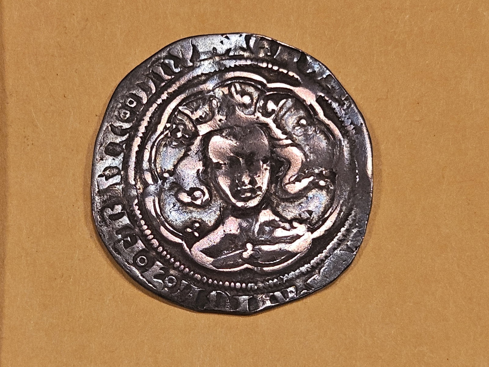 c. 1327 - 1377 England silver groat: Edward III. London Mint