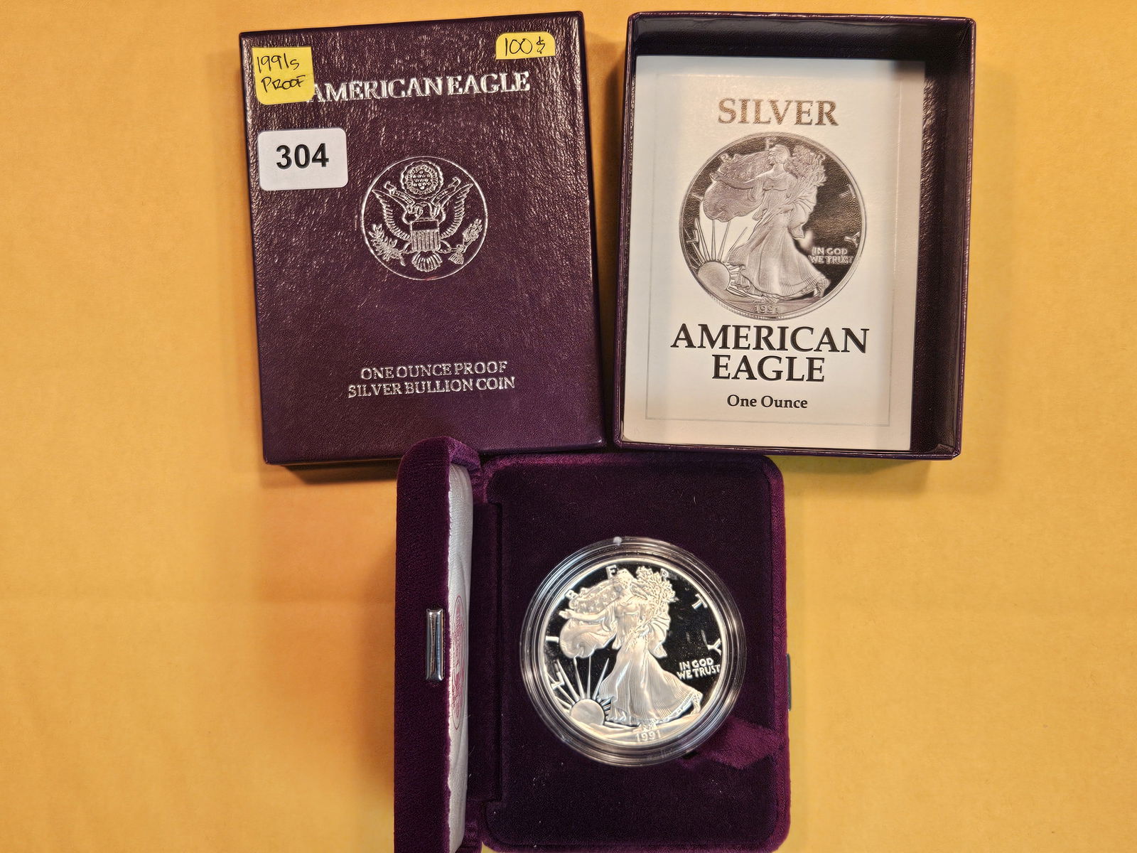 GEM Proof Deep Cameo 1991 American Silver Eagle (1 of 3)