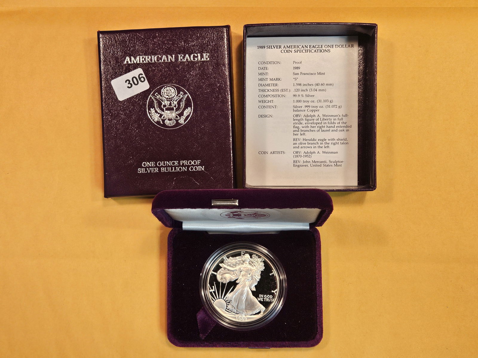 GEM Proof Deep Cameo 1989 American Silver Eagle (1 of 3)