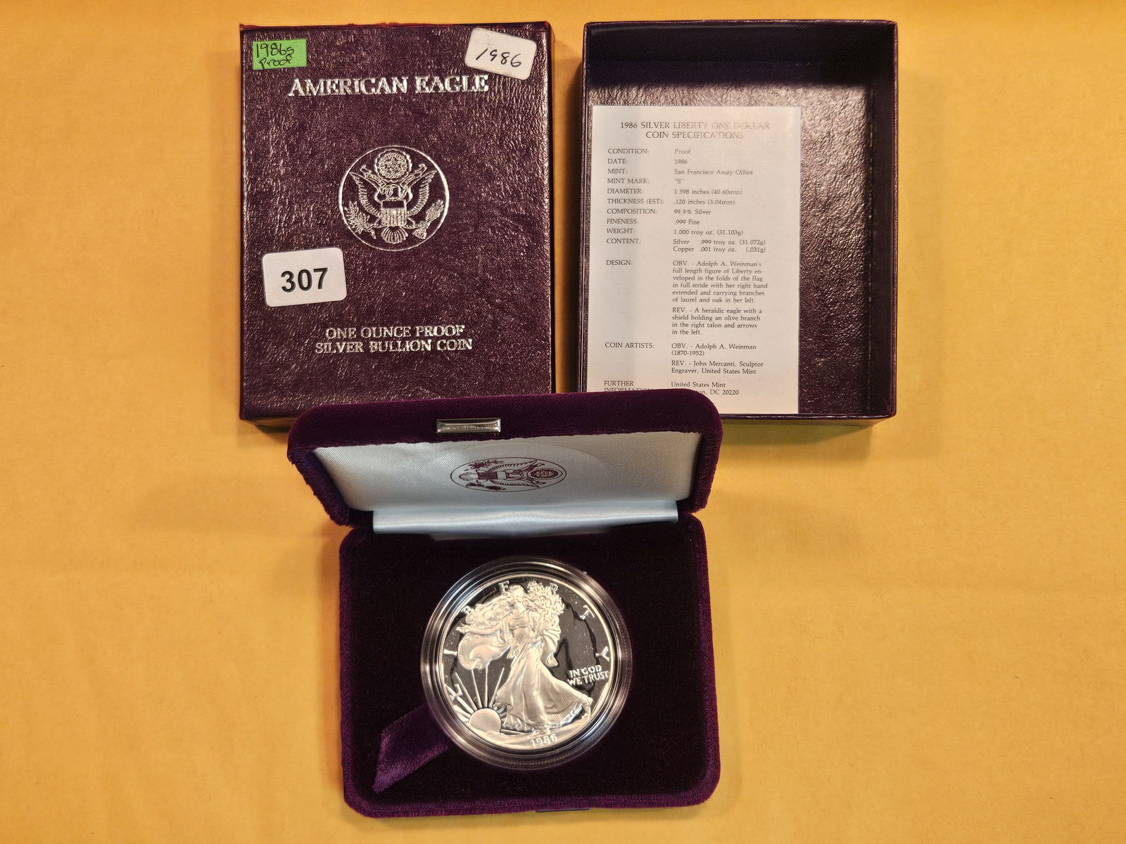 KEY DATE! GEM Proof Deep Cameo 1986 American Silver Eagle (1 of 3)