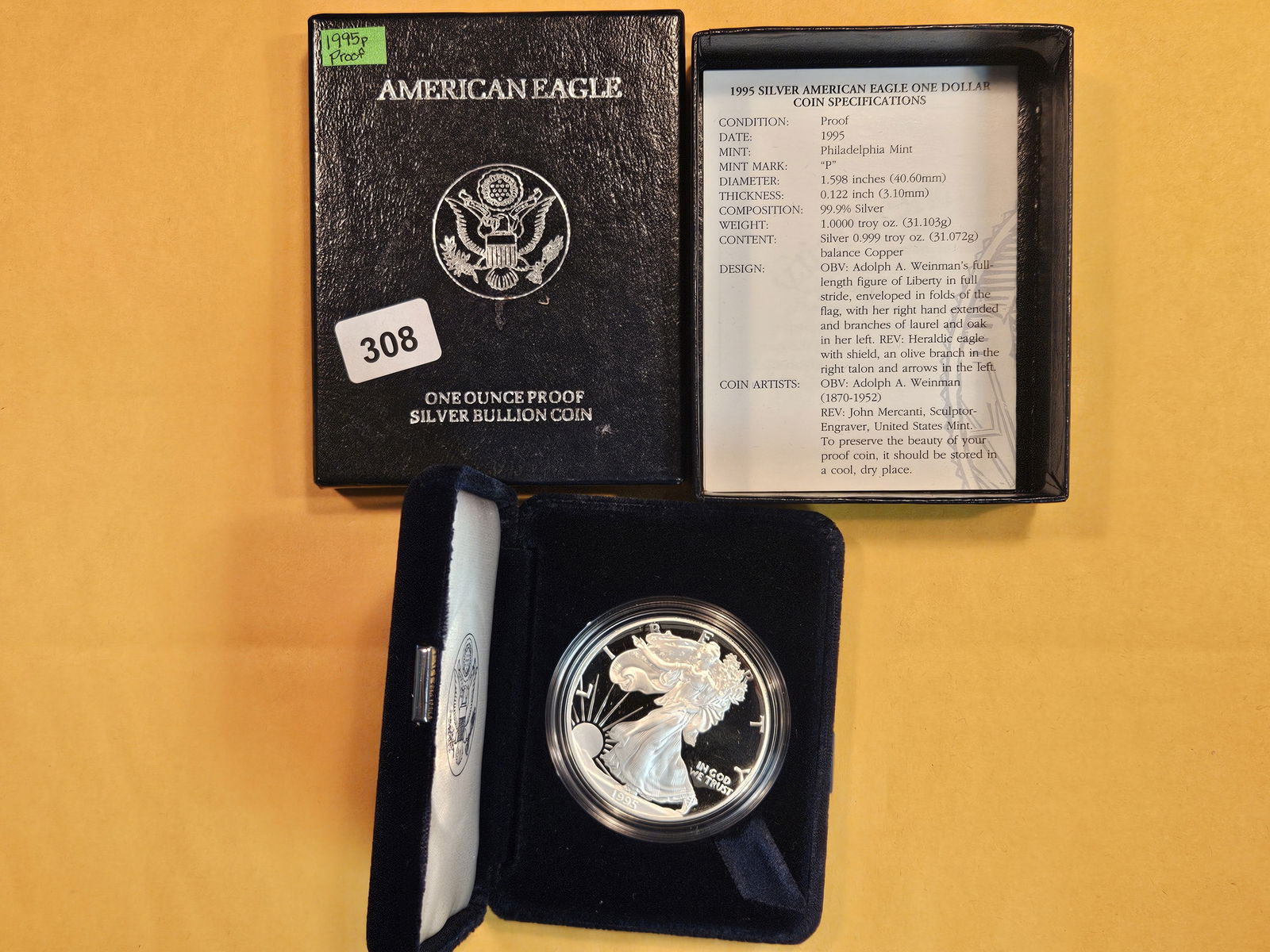 GEM Proof Deep Cameo 1995 American Silver Eagle (1 of 3)
