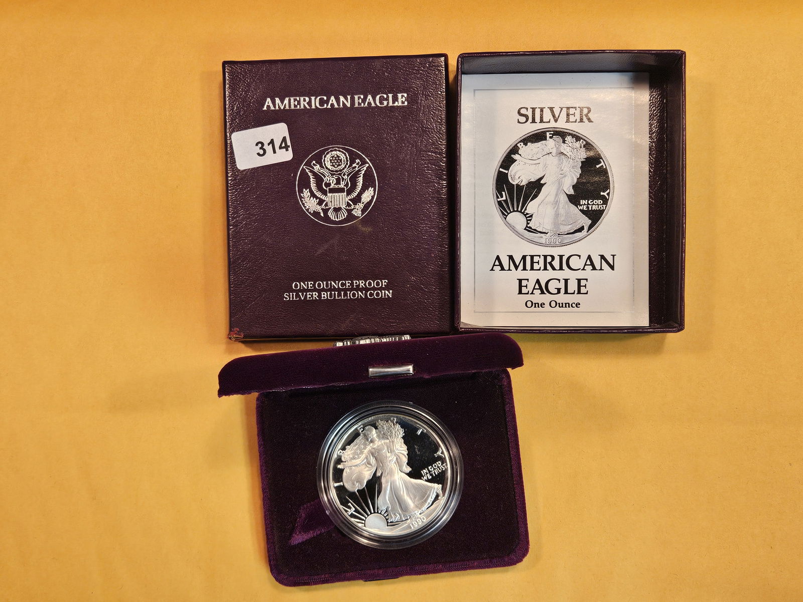 GEM Proof Deep Cameo 1990 American Silver Eagle (1 of 3)