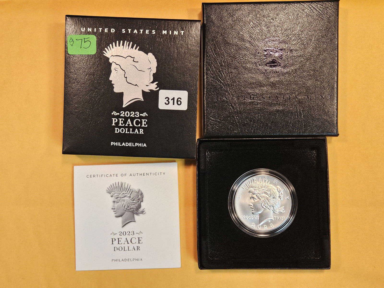 GEM Brilliant Uncirculated 2023-P Peace Silver Dollar (1 of 3)