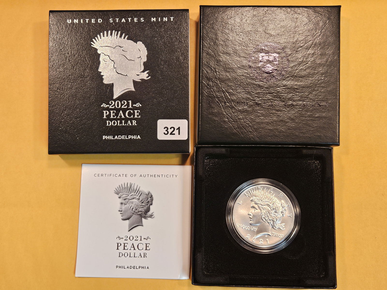 GEM Brilliant Uncirculated 2021-P Peace Silver Dollar (1 of 3)