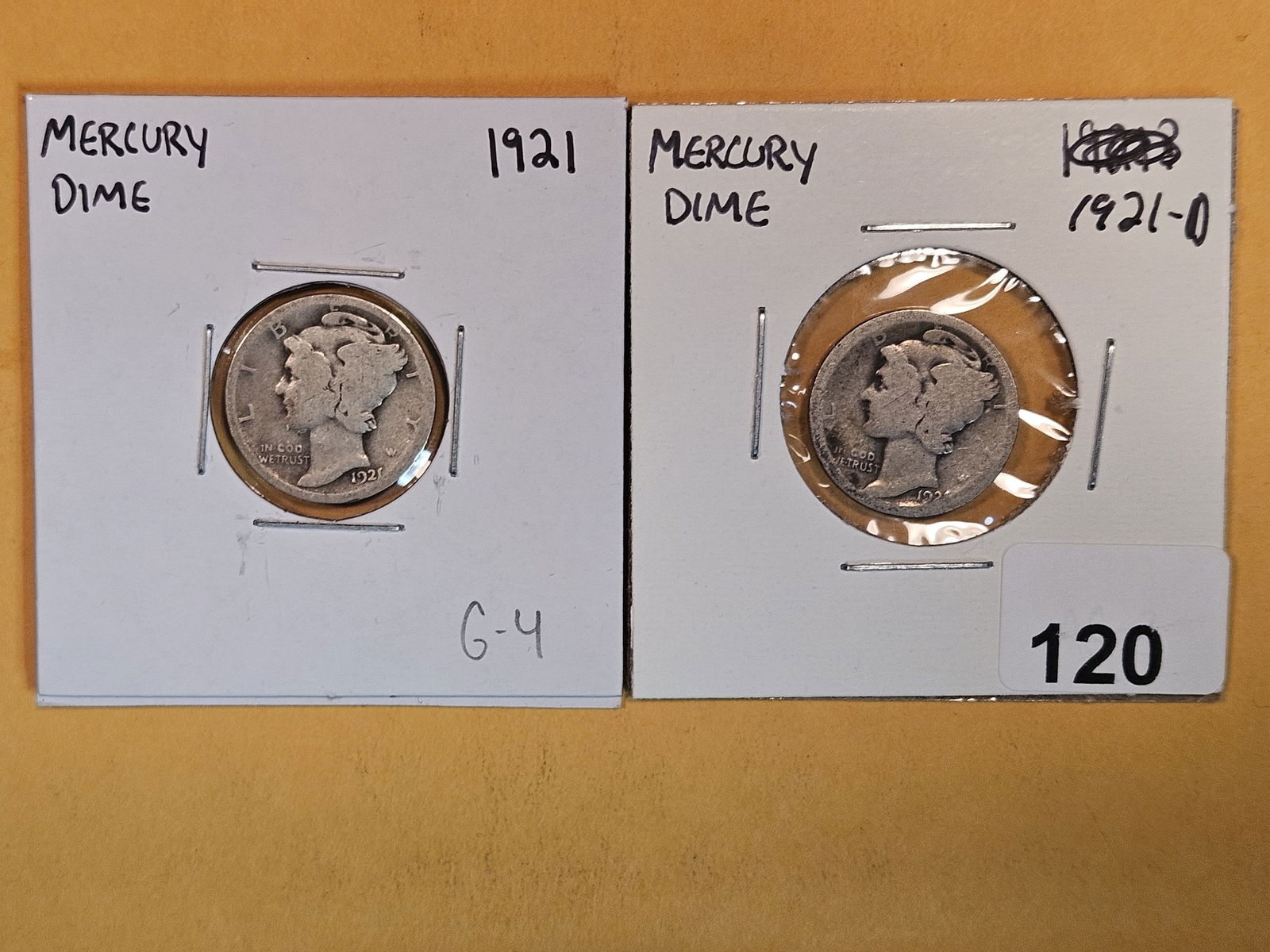Two KEY DATE silver Mercury Dimes (1 of 2)