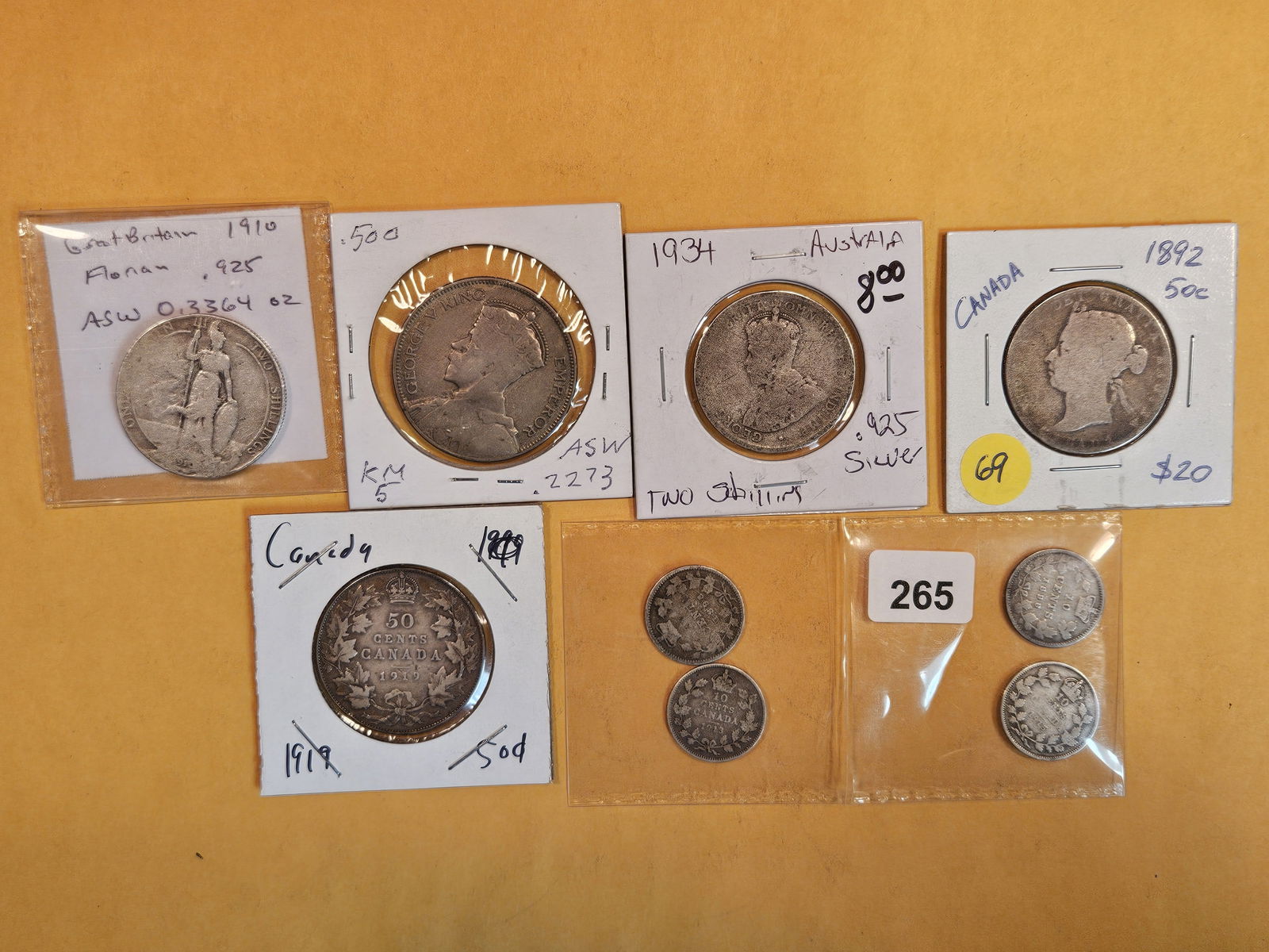 Nine, mixed, Silver, World coins (1 of 5)