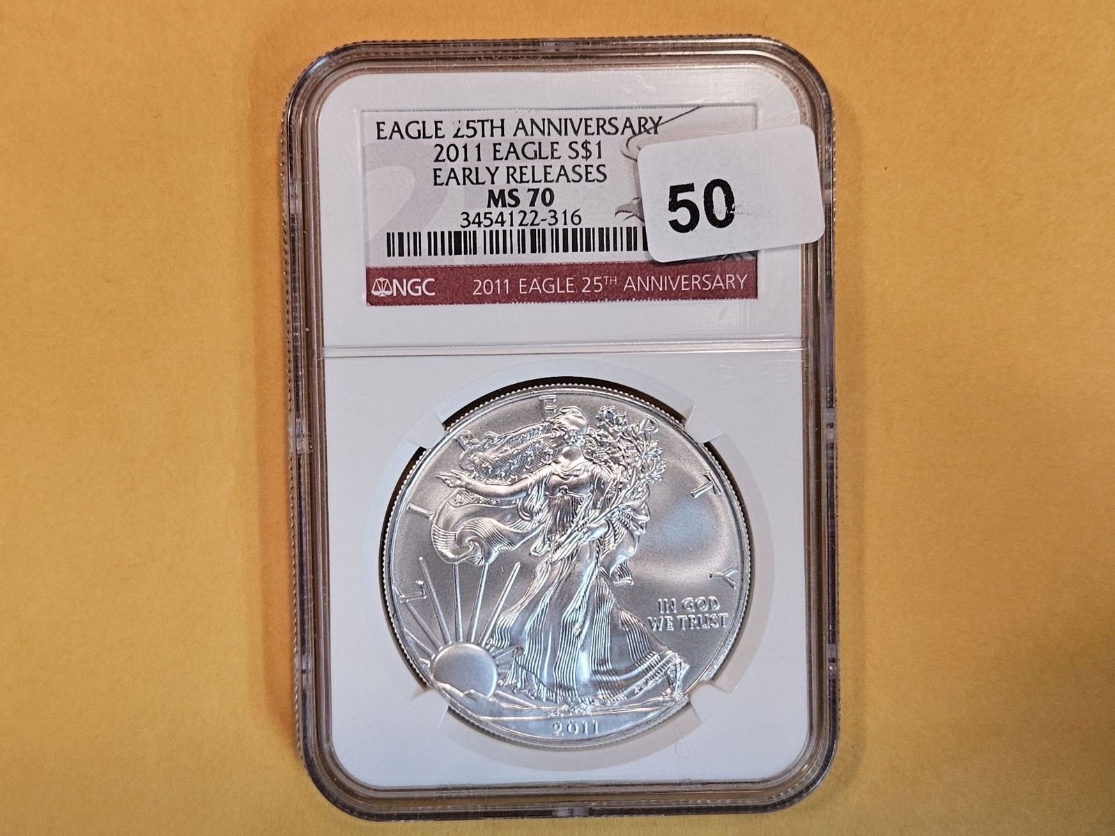 PERFECT! NGC 2011 American Silver Eagle in Mint State 70 (1 of 2)