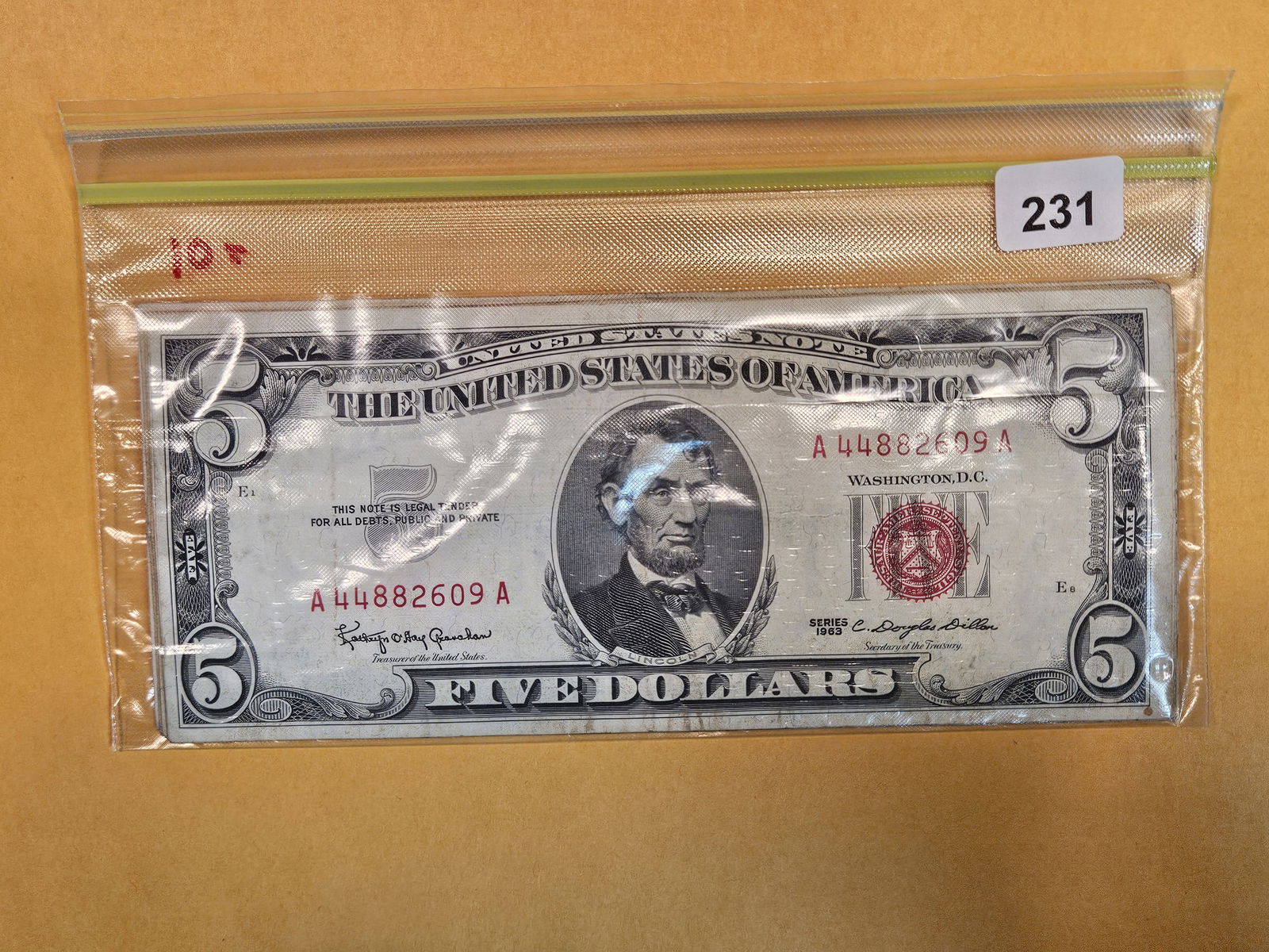 Ten $5 Red Seal US notes (1 of 2)