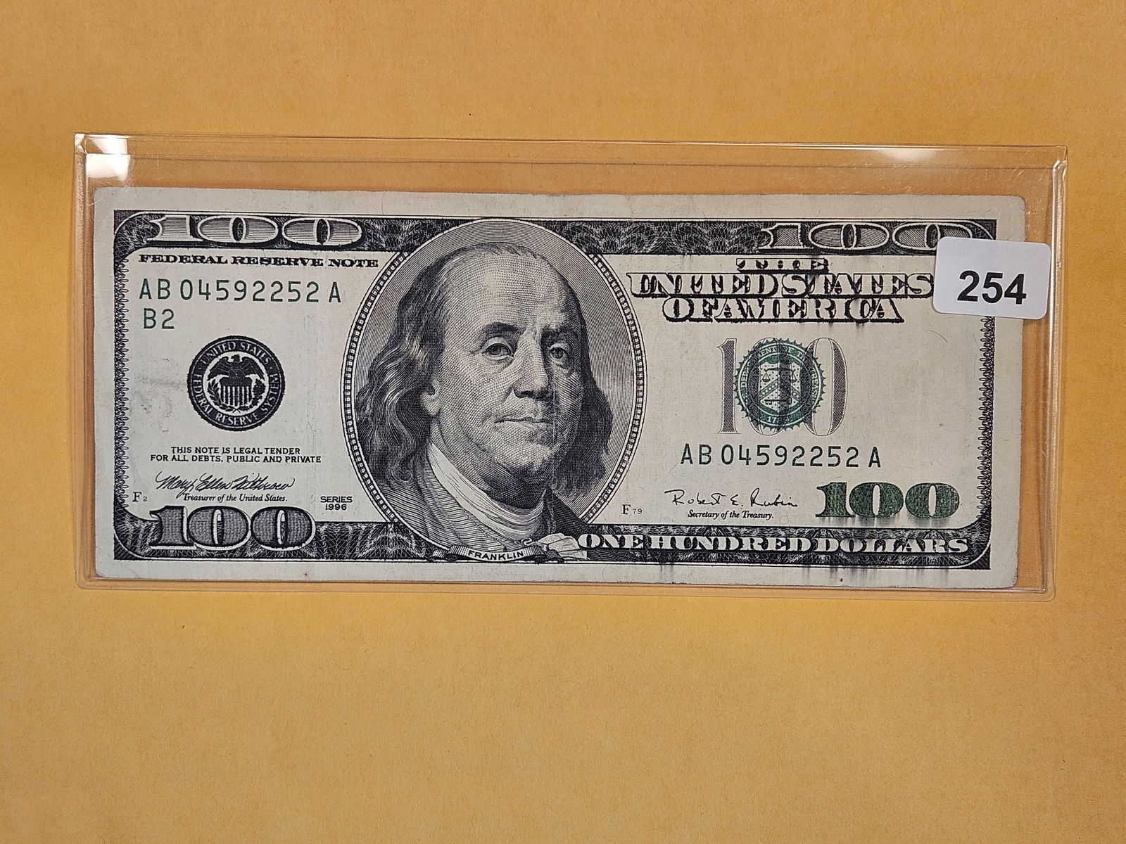 BEP ERROR NOTE! Ink Smear 1996 One Hundred Dollar Note (1 of 4)