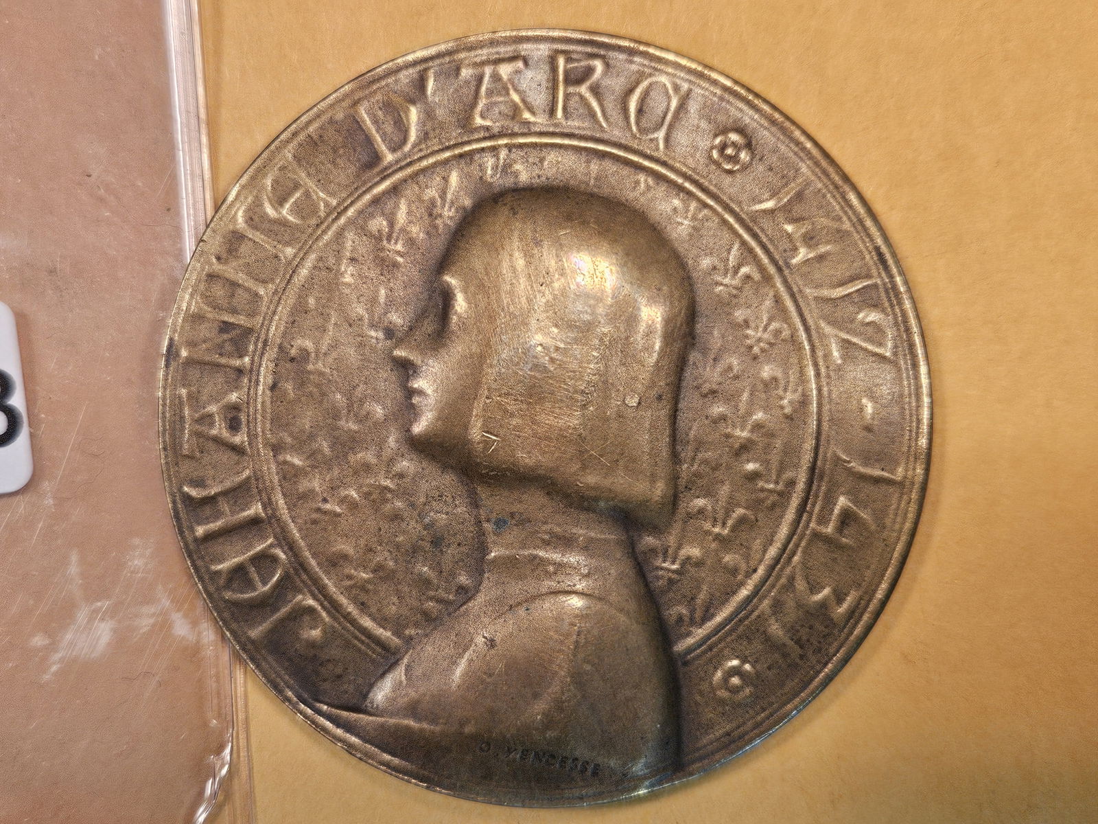 * Scarce 1936 France Joan of Arc Bronze Medal: 2 Inch Bronze. 60.2 grams.