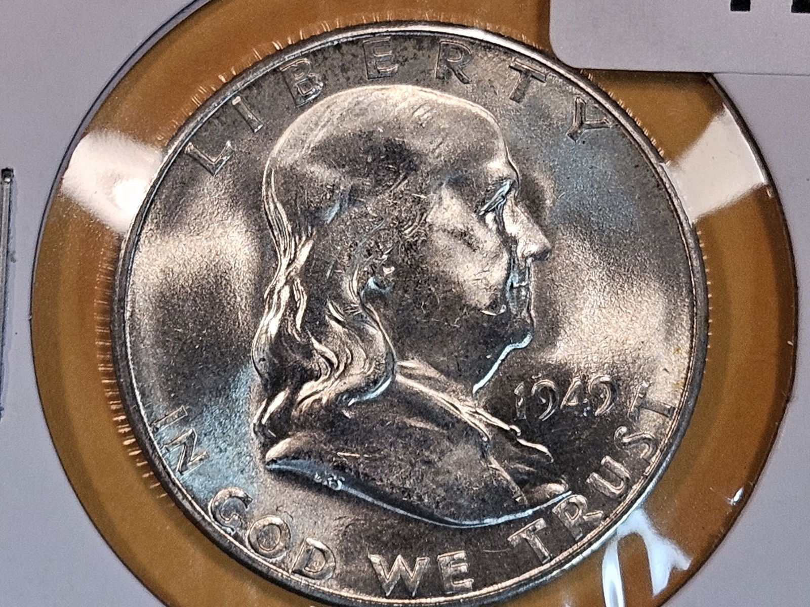 Variety! Very Choice Brilliant Uncirculated 1949-S Franklin half Dollar (1 of 5)